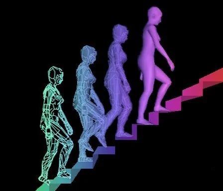 Rebecca Allen, Woman Ascending a Staircase, 1981.jpg