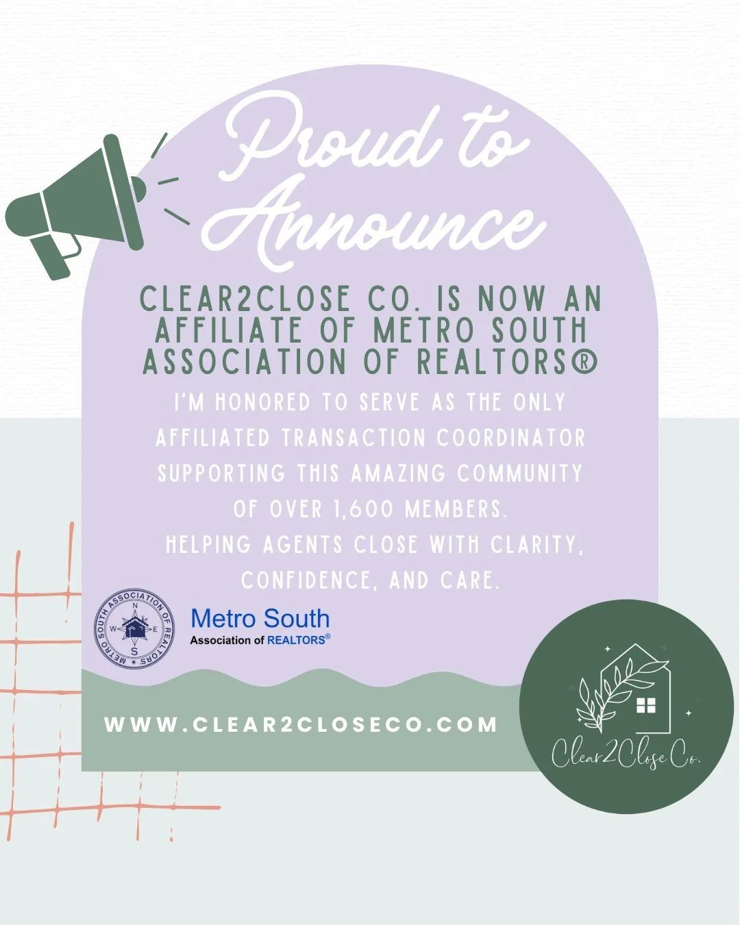 📣📣 Big news: I'm now an Affiliate Member of Metro South Association of REALTORS&reg;!
It&rsquo;s an honor to be part of such a respected organization&mdash;and even more exciting to be the only affiliated Transaction Coordinator in the group.

If y