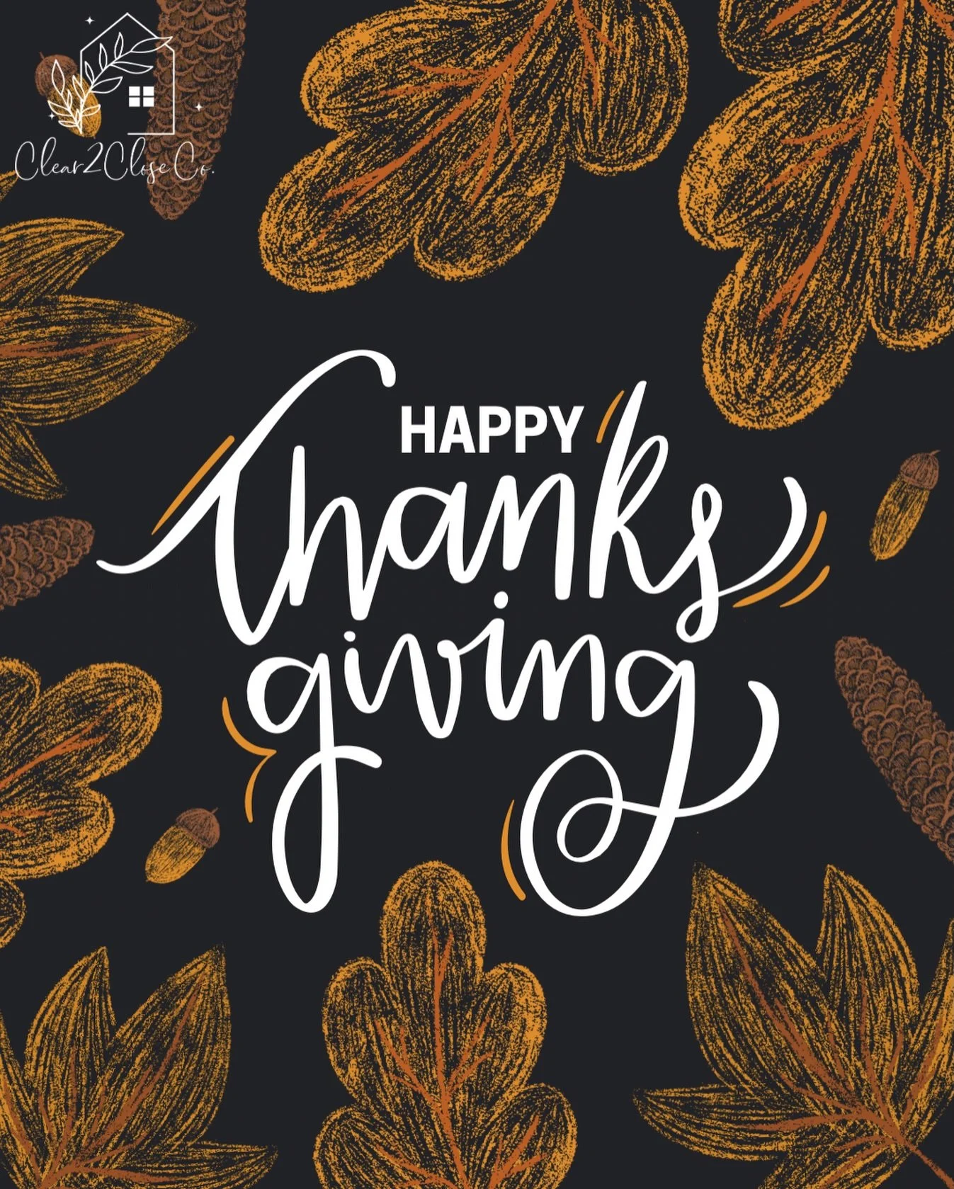 Grateful today and every day for the connections, support, and growth this year has brought.
Wishing you and your loved ones a peaceful and joyful Thanksgiving 🧡
&mdash;
#HappyThanksgiving #ThankfulHeart #Clear2CloseCo #Gratitude