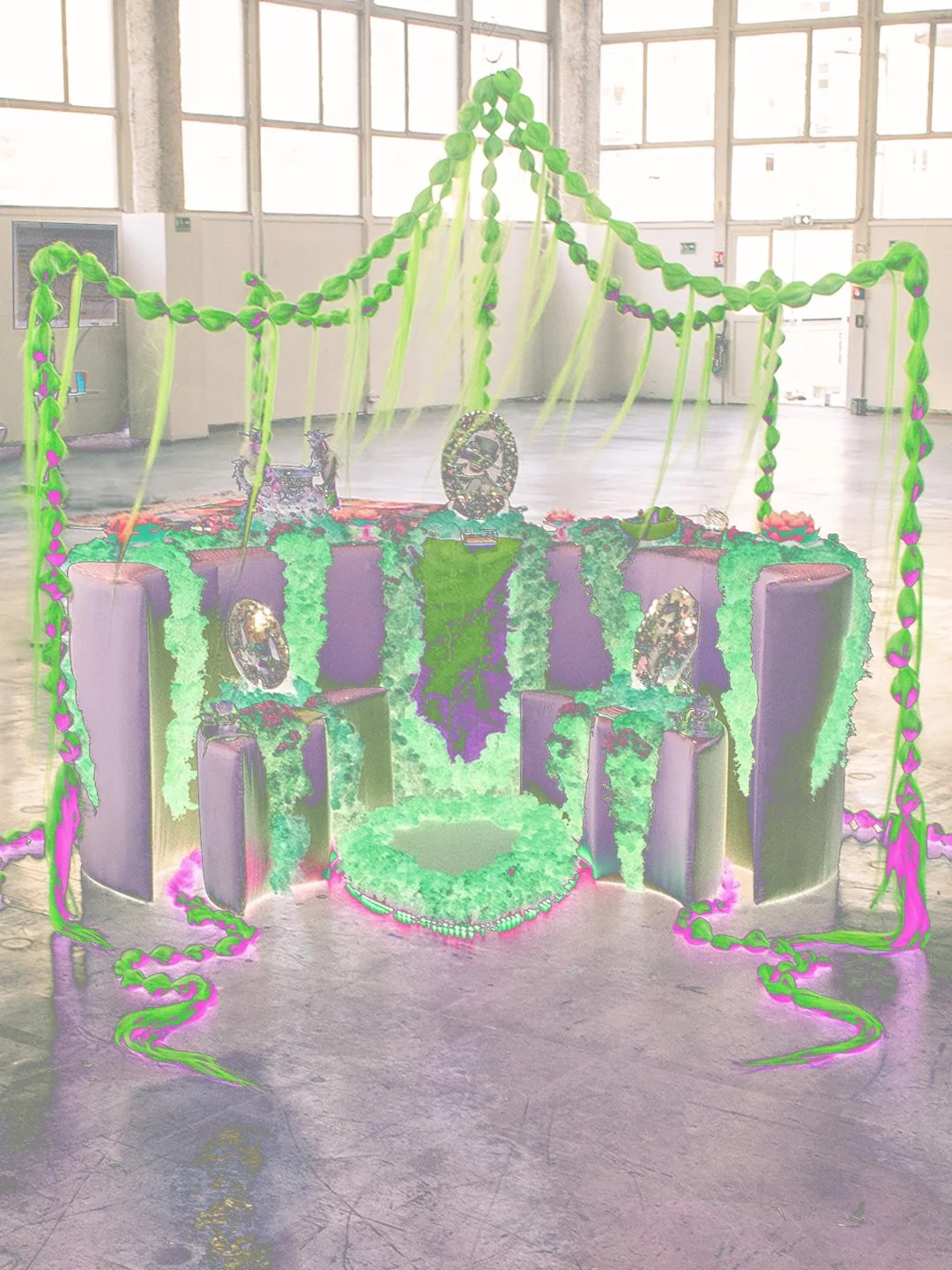 Siffler la Nuit, Altar installation for Nuit Blanche, Paris, 2025. Courtesy of the artist