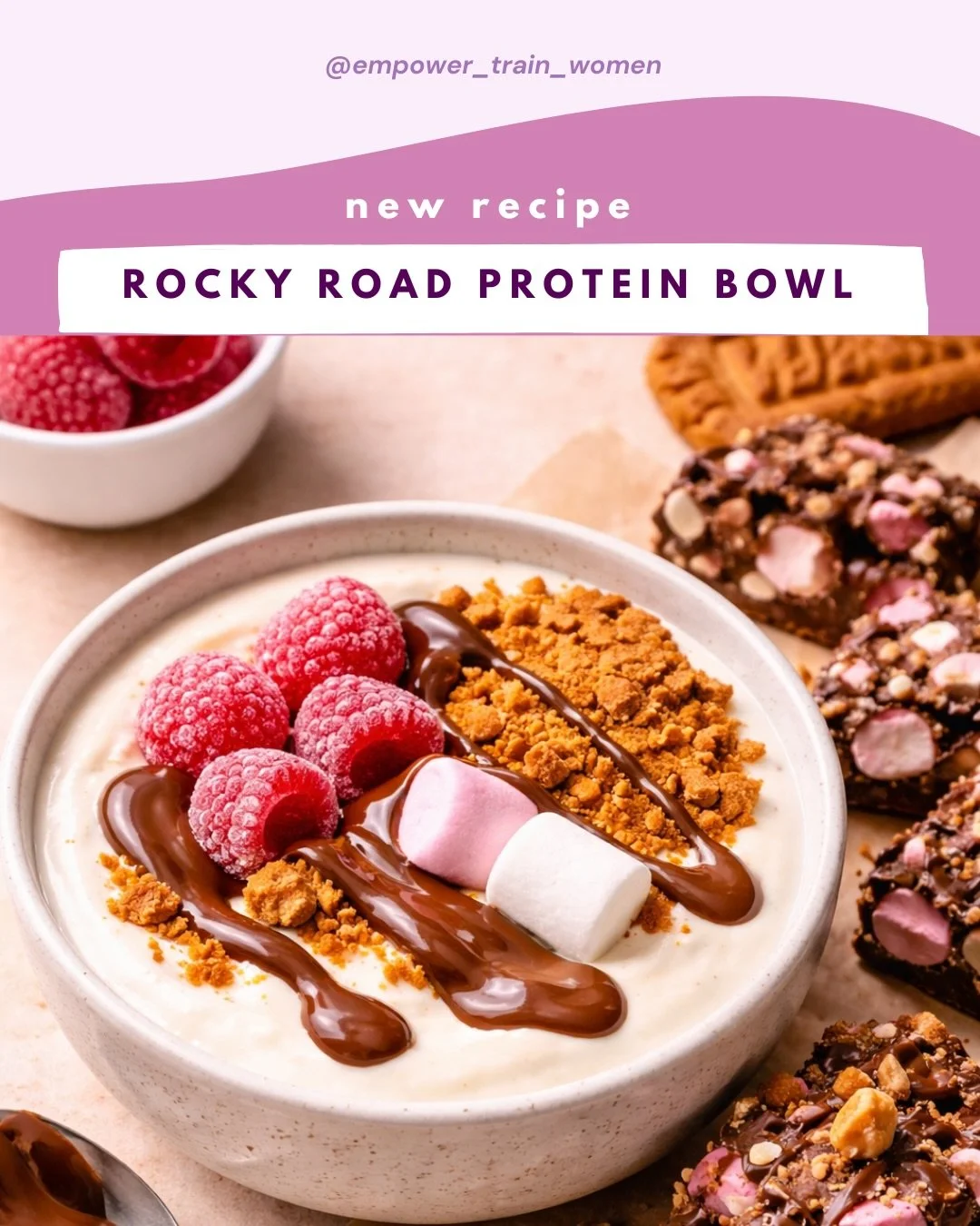 rocky road&hellip; but make it high protein 🤤🍫

this bowl is giving dessert vibes but actually helps you hit your protein goals (win-win)

how to make it (so easy!) 
&bull; 1 single serve yopro vanilla
&bull; 3 raspberry lollies
&bull; 1 scoop vani