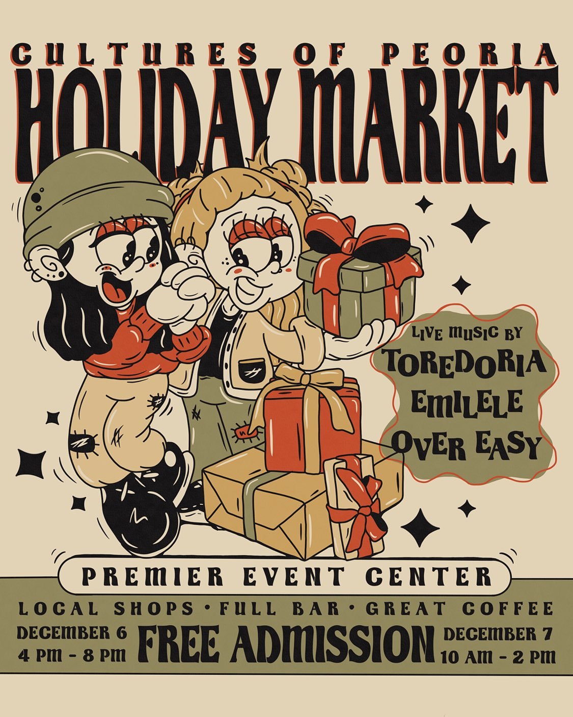 Howdy!!! This is the week of the @309cultures of Peoria Holiday Market!!! I have made lots of real nice Peoria friends over the last year and a half and I am so excited for the warm embrace that this community seems to outreach upon a Tooth Butter ar