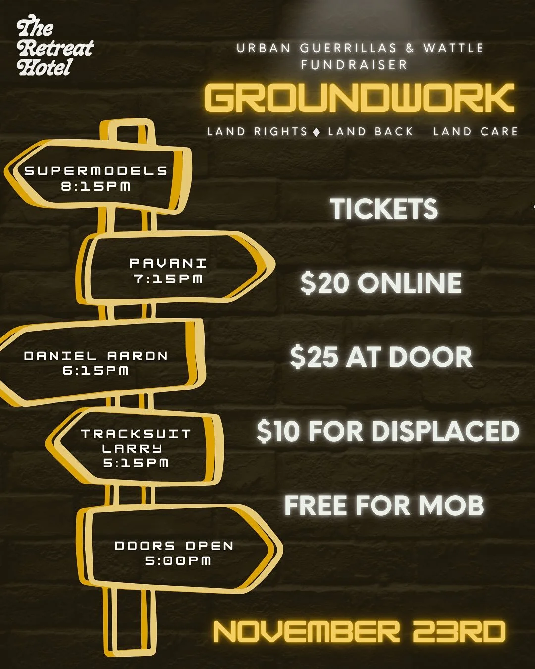 10 DAYS TO GO 📣📣📣

Times flying by and the vibes are soaring. 
Here is the set list for the night.

Along with guest appearances from @vicnationalparks and @para.foundation it will be the perfect way to celebrate the year we had have and rewind be