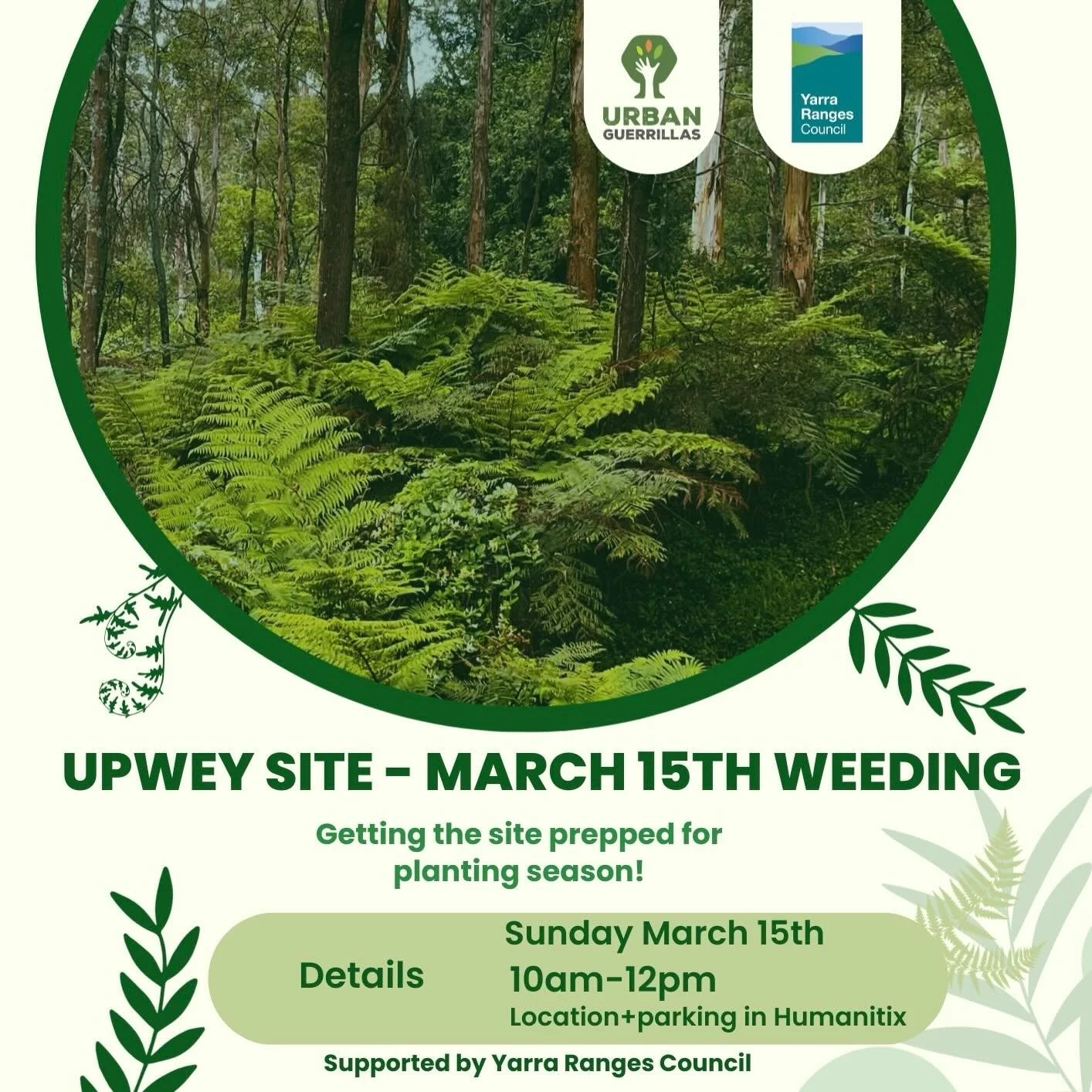 🌳🌴🌳Join us for another working bee at the beautiful Upwey site on the 15th March (10am-1pm)! Plenty of chats, relaxing under the trees, birds and other wildlife including the famous goats. @operationregen goats are back for more weed eating 🐐

De
