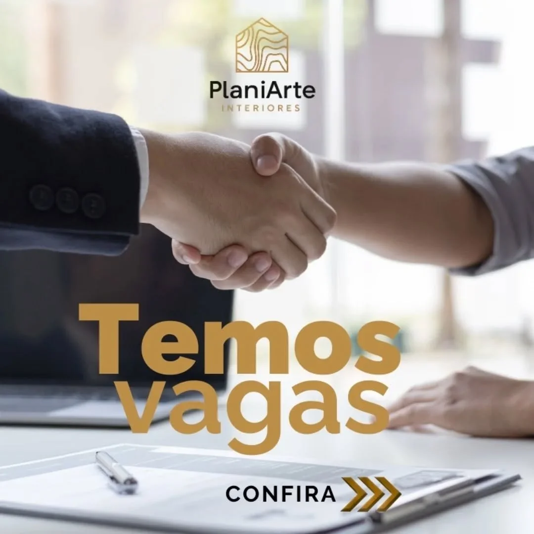 🚨 VAGAS ABERTAS &ndash; PLANIARTE INTERIORES 🚨

Estamos contratando! Se voc&ecirc; quer fazer parte de uma equipe criativa, comprometida e que valoriza o crescimento profissional, essa &eacute; a sua chance! 💼✨

📌 VAGAS DISPON&Iacute;VEIS:

1 Est
