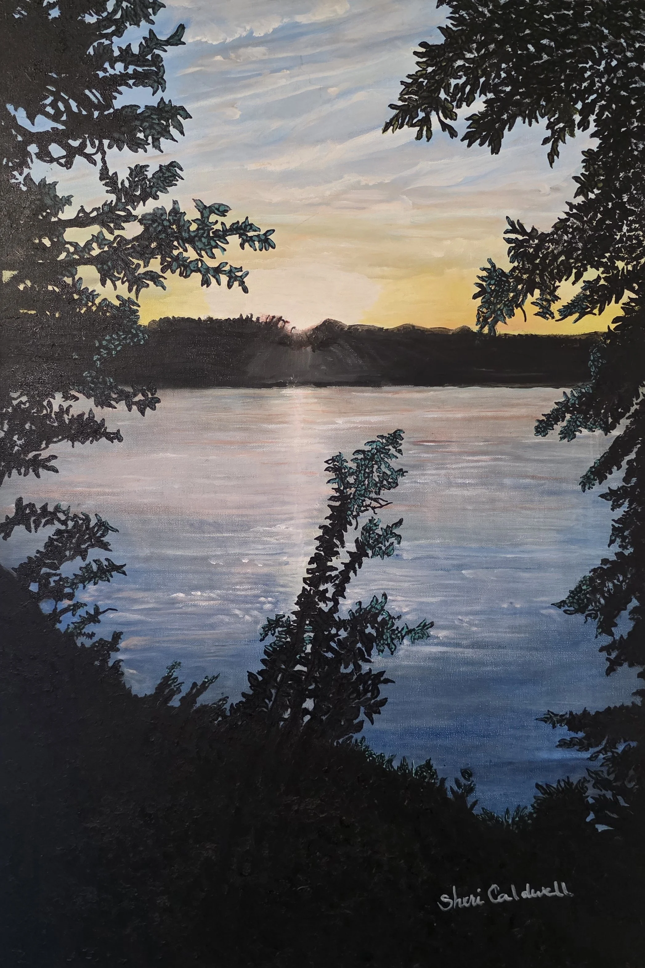 The Lake at Sunset(36x24)