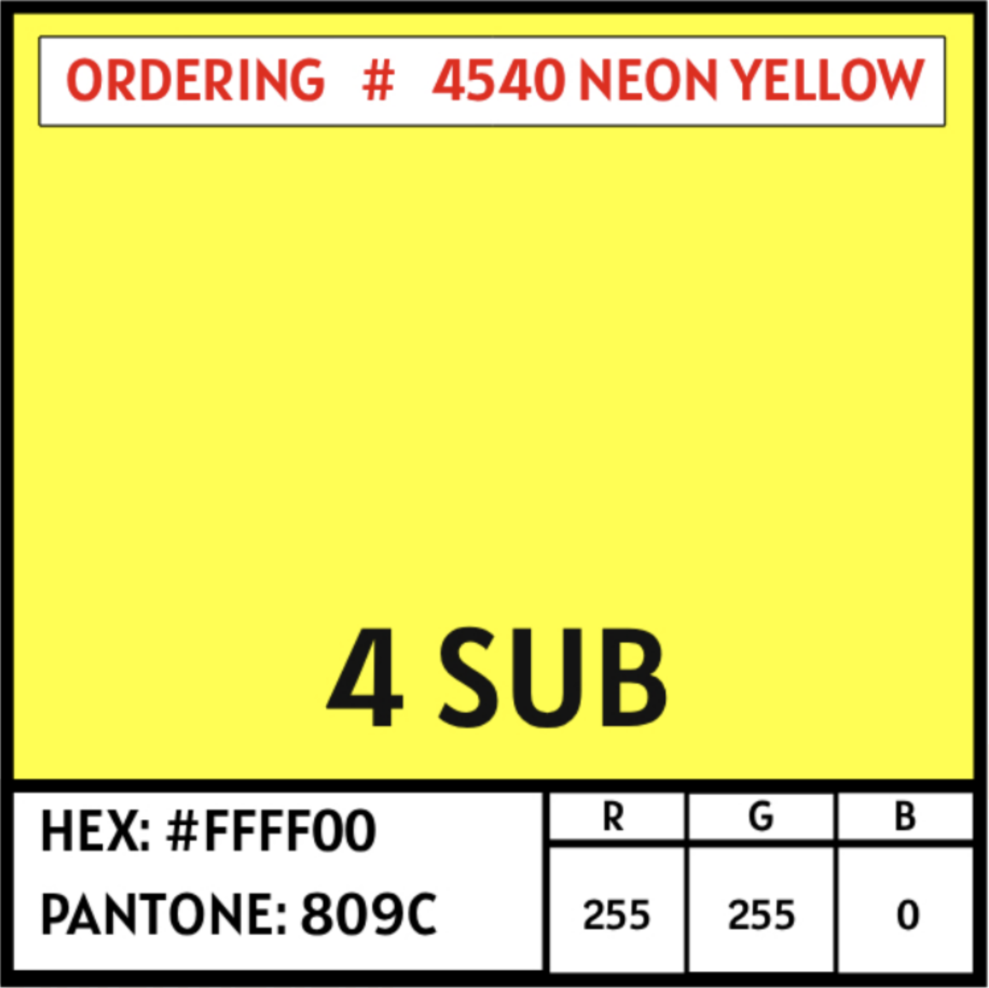 "4540" Neon Yellow PU 5m Roll