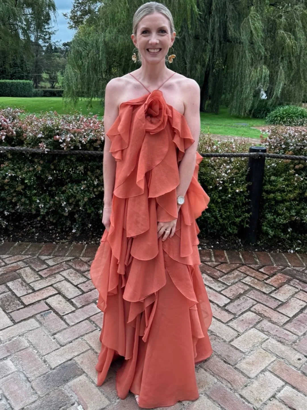 @tacitajay our gorgeous returning customer wearing our Aje Pandorea Layered Maxi in Coral. 

It&rsquo;s easy to see why this beauty never lasts long on the rack&hellip; it&rsquo;s always off to its next special moment.

The adjustable tie-back provid