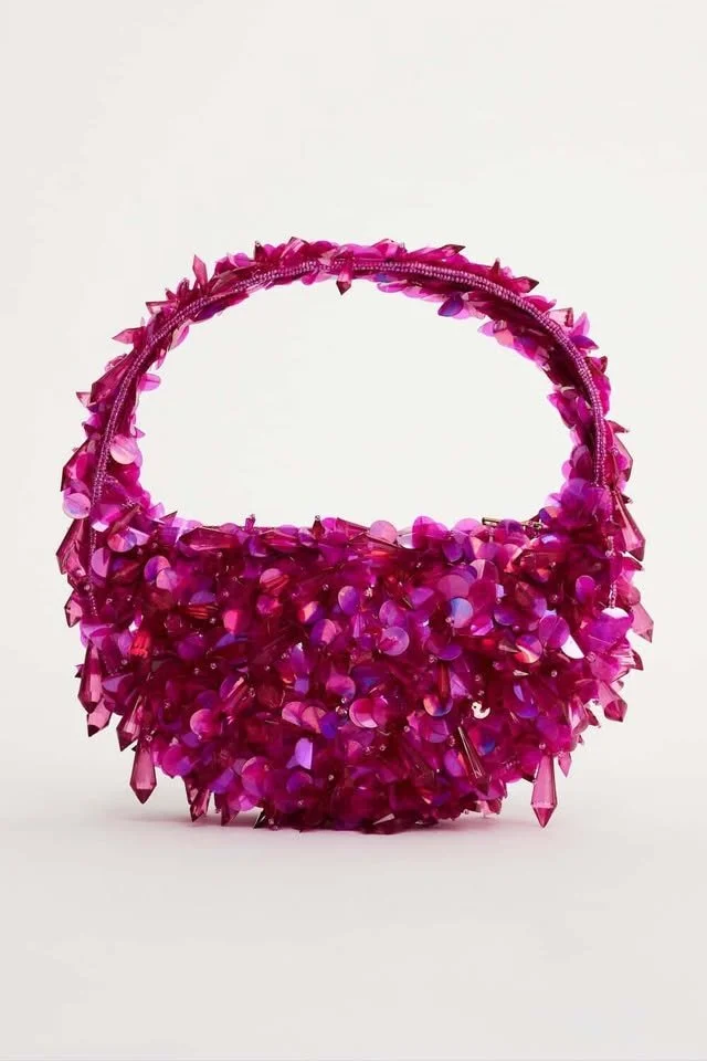 Electric Plum Crystal Bag