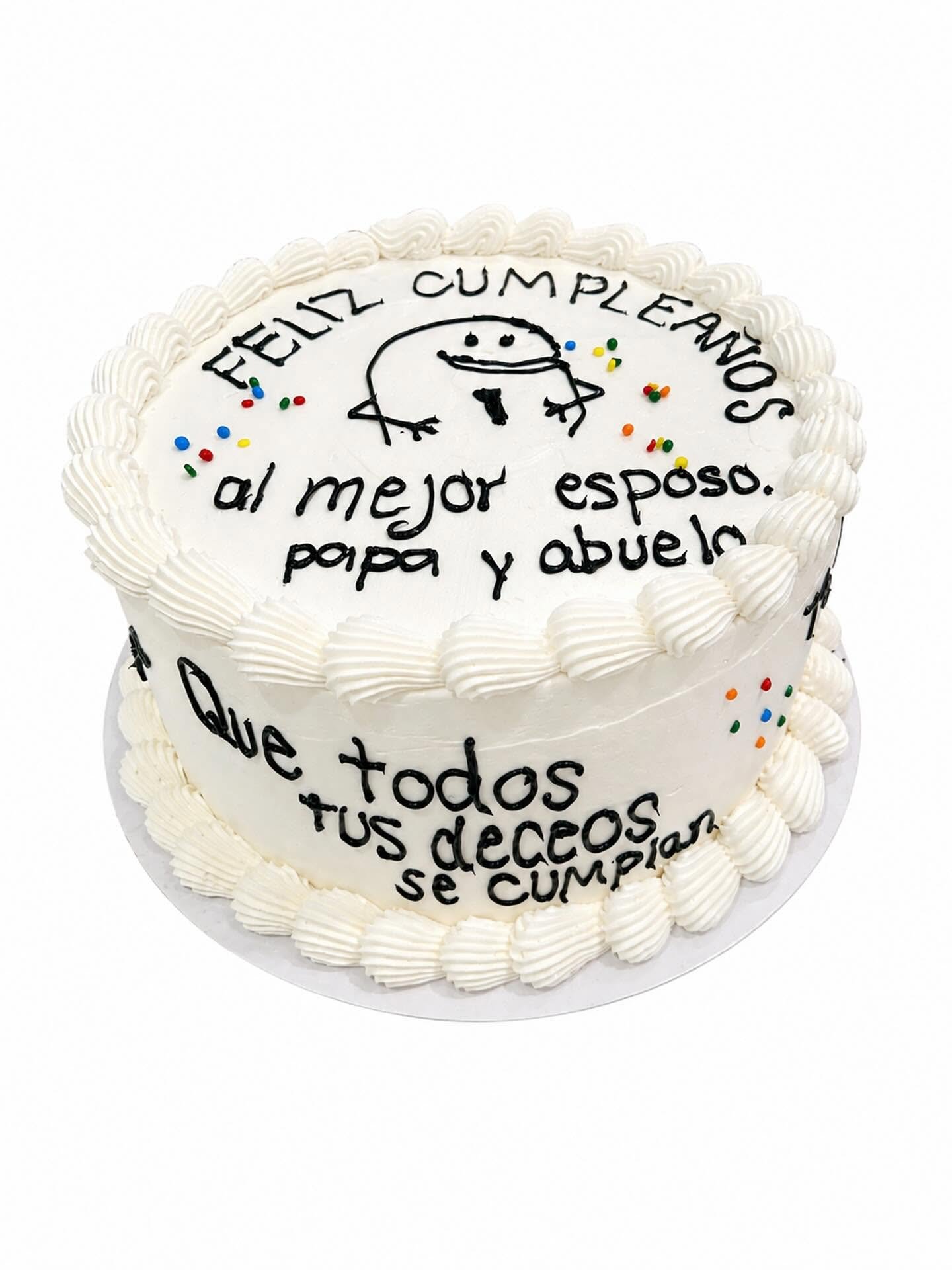 birthday cake with writing