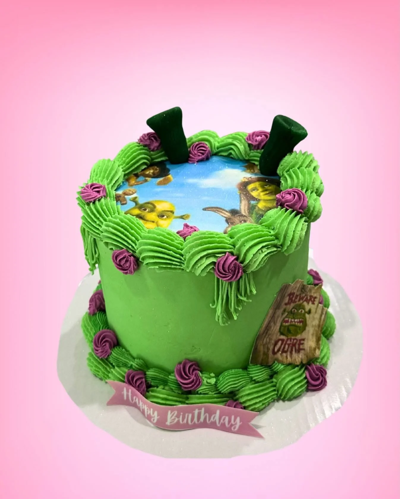 Shrek birthday Cake
