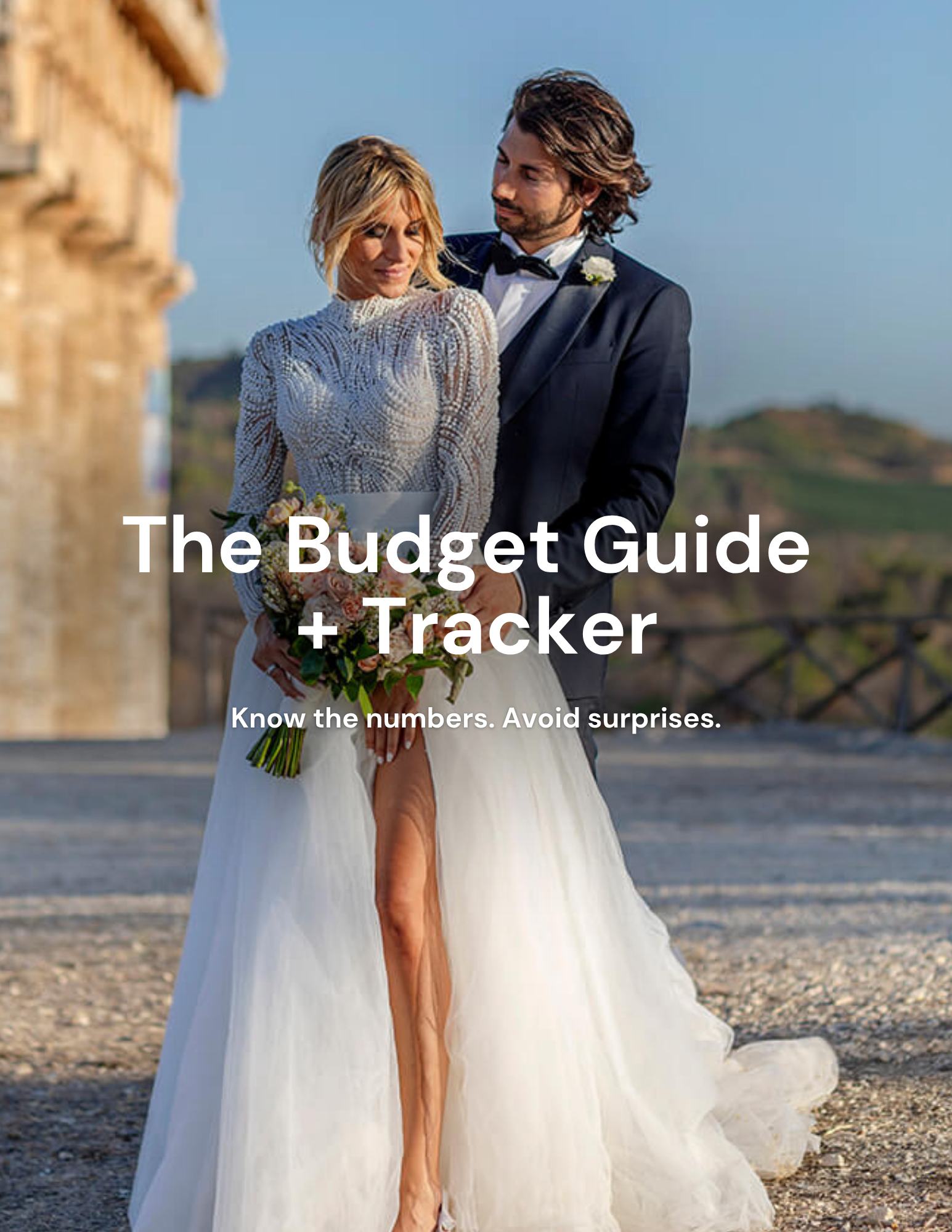 Italy wedding budget guide and tracker cover mockup for destination wedding planning