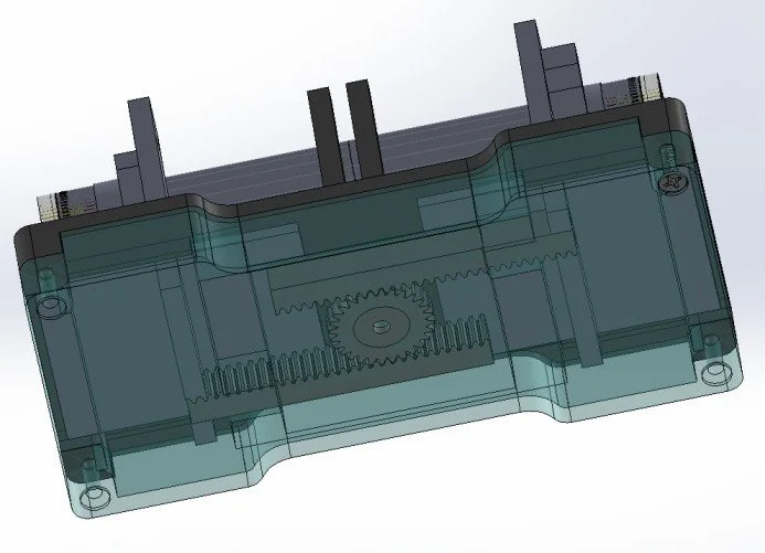 A fixture made to locate the center of the cable with two connectors on both ends. Originally, It was taking so long and difficult for operators to identify the cable center using the ruler (to take measurement and identify the center) and operators 