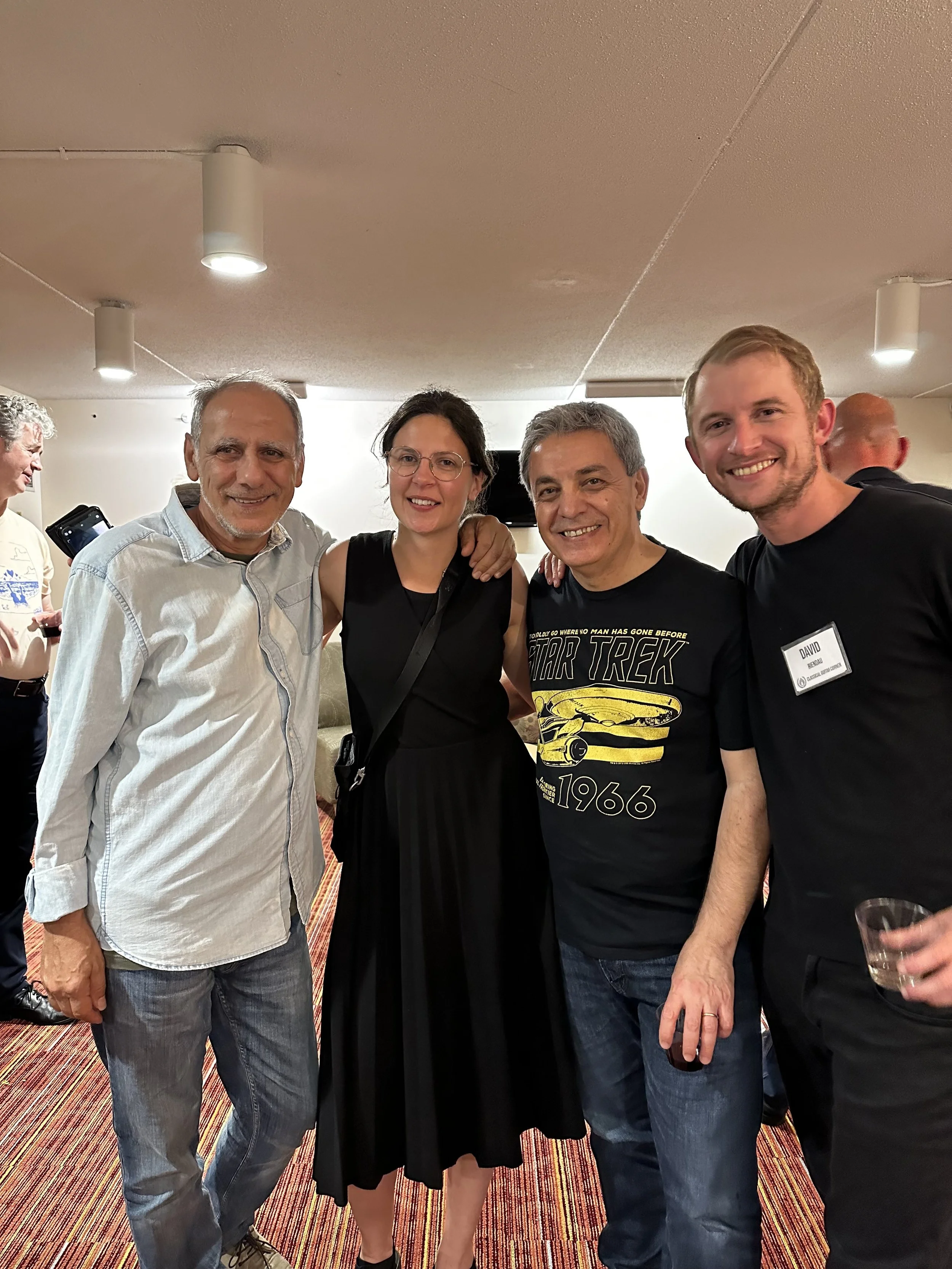 With Raffaelle Agostino and fellow participating guitarists at a Gutarist Retreat (2023)