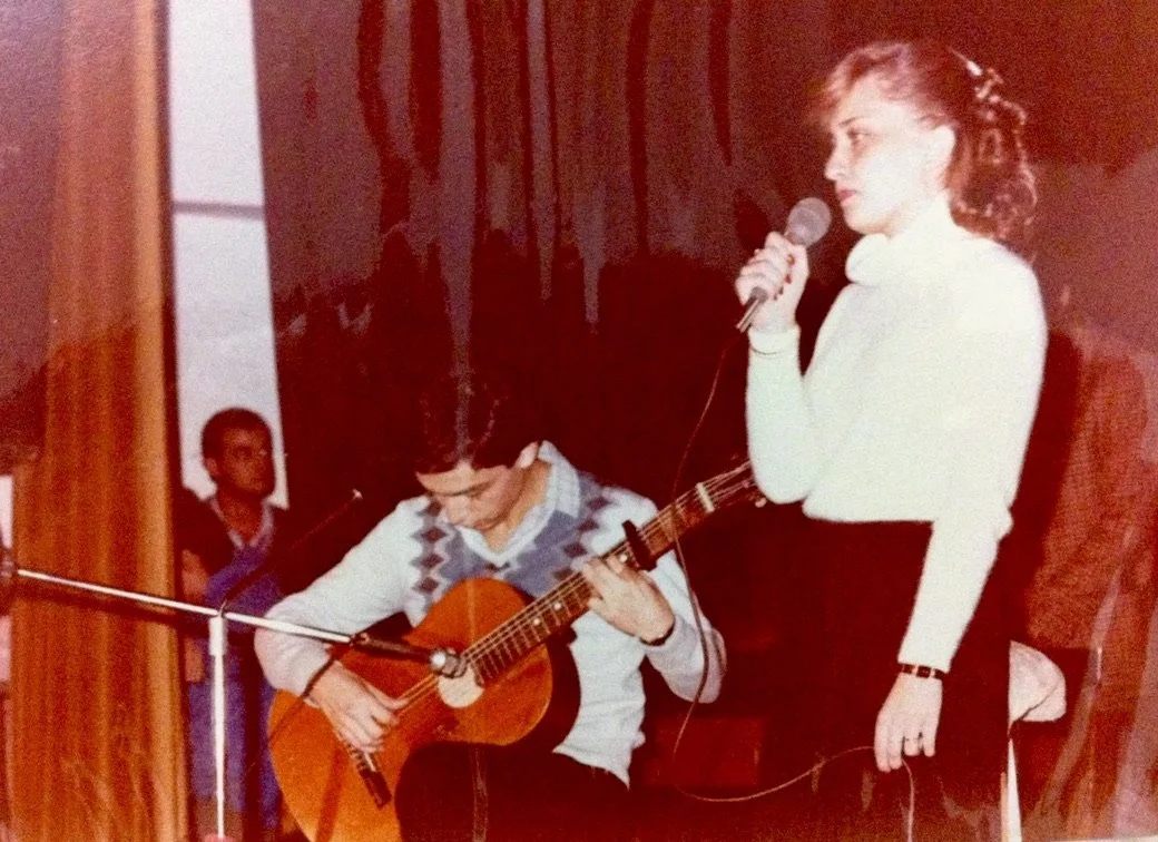 My younger days accompanying my friend Nannette at a local concert.