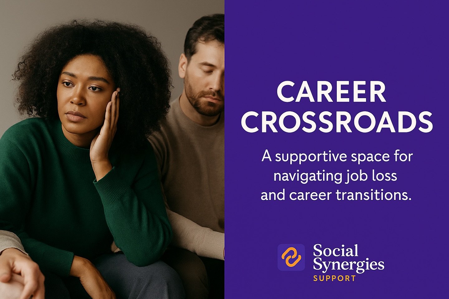 Burned out? Laid off? Feeling stuck or asking &ldquo;what&rsquo;s next?&rdquo;

Our Career Crossroads support group is for anyone navigating job loss, career transitions, or professional uncertainty with honesty, empathy, and zero judgment.

🧭 Talk 