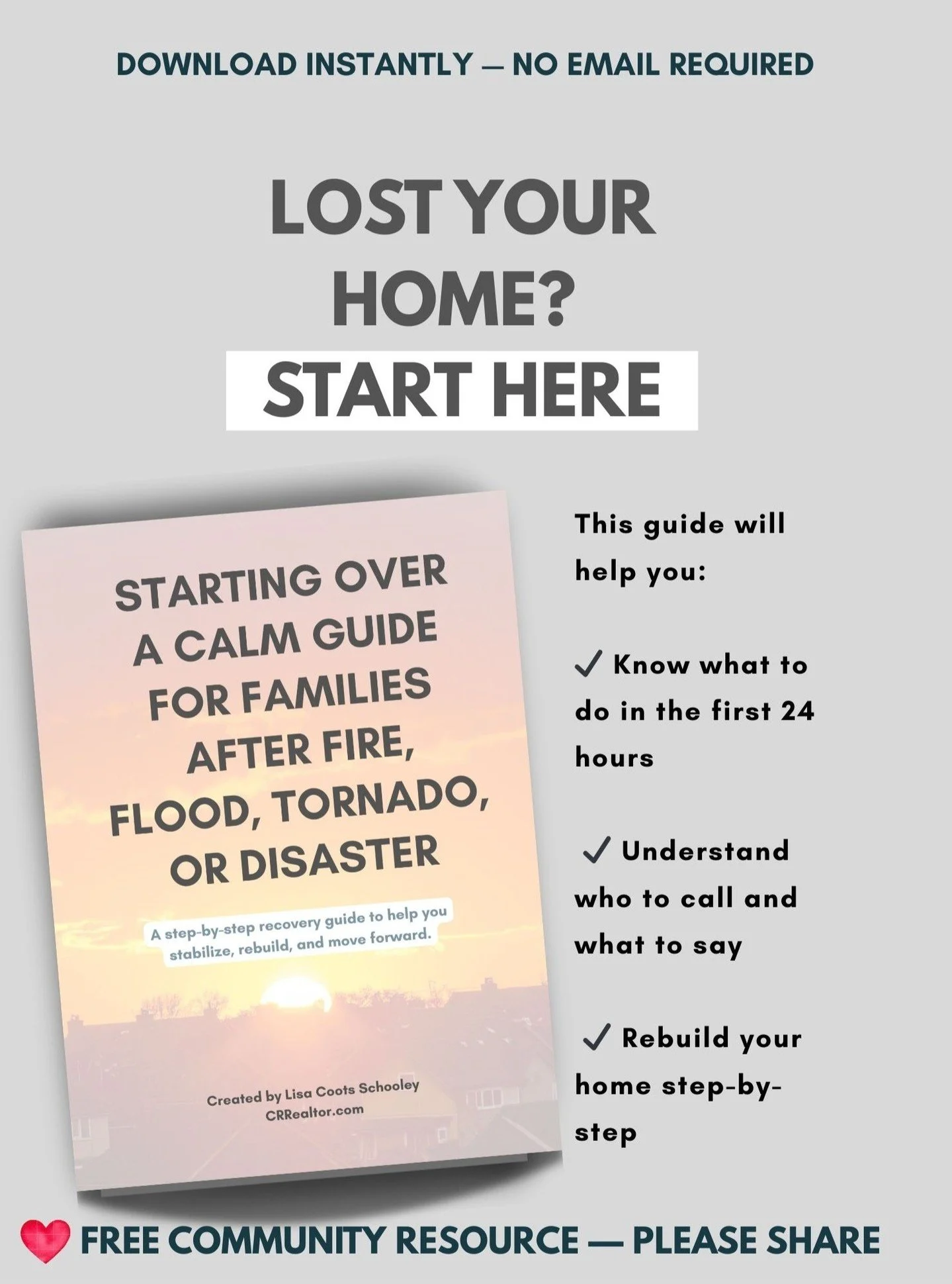 If you lost everything tomorrow&hellip; would you know what to do?

I hope you never need this.

But with spring storms, flooding, and unexpected situations&hellip; it&rsquo;s something worth having just in case.

After a fire, flood, or disaster, mo