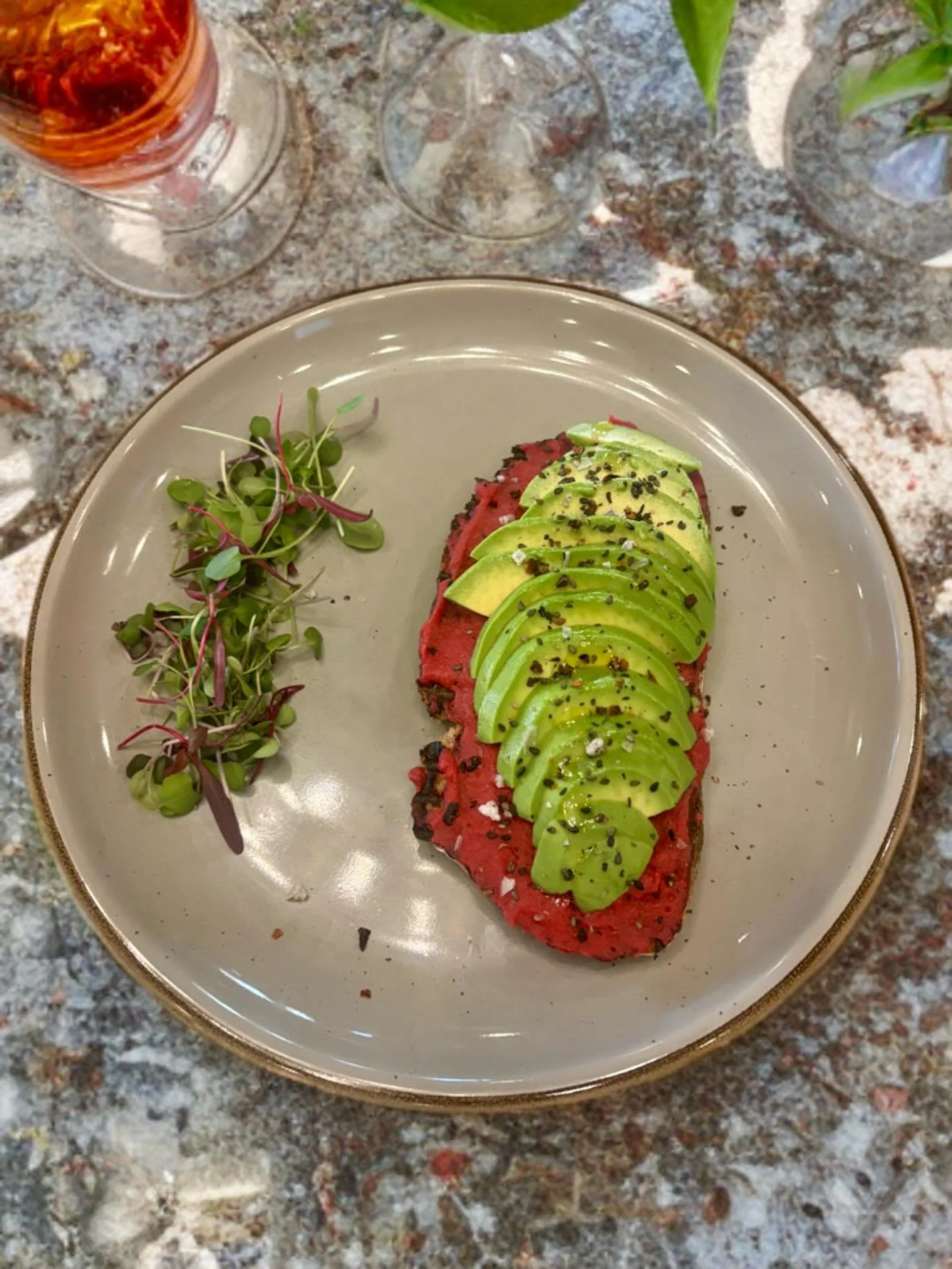 Our new Beet Avocado Sourdough Toast!
Creamy, earthy, and a little unexpected - made with our homemade beet chickpea spread and topped with fresh avocado on toasted sourdough.
Pretty in pink and packed with flavor. ✨🥑