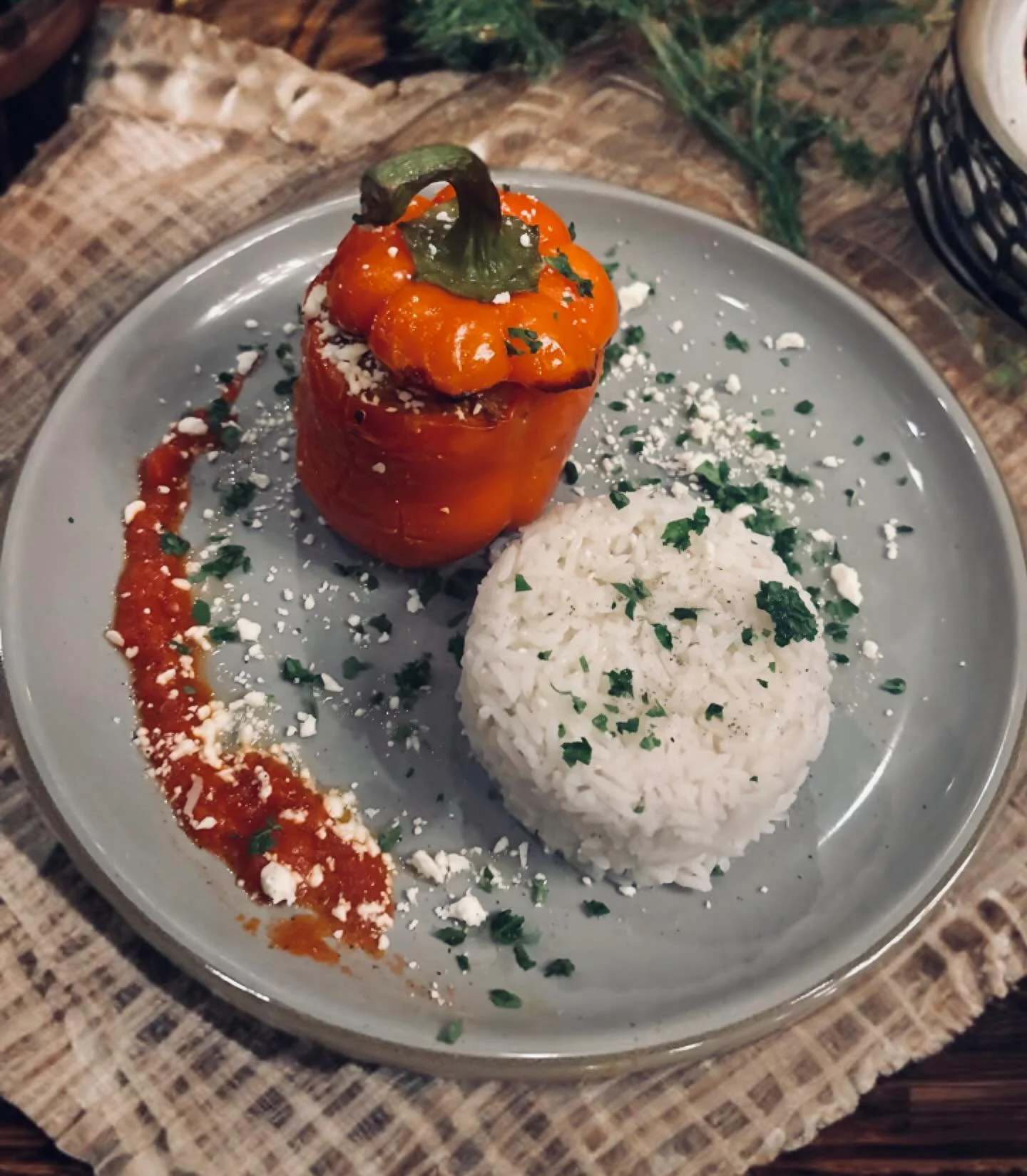 Our stuffed peppers are pure wholesomeness in a bowl &mdash; go full vegan goodness or load them up with savory ground beef, Parmesan + Feta. The perfect warm + hearty bite for those cold cold winter days. Cozy never tasted this good. #marineats #onl