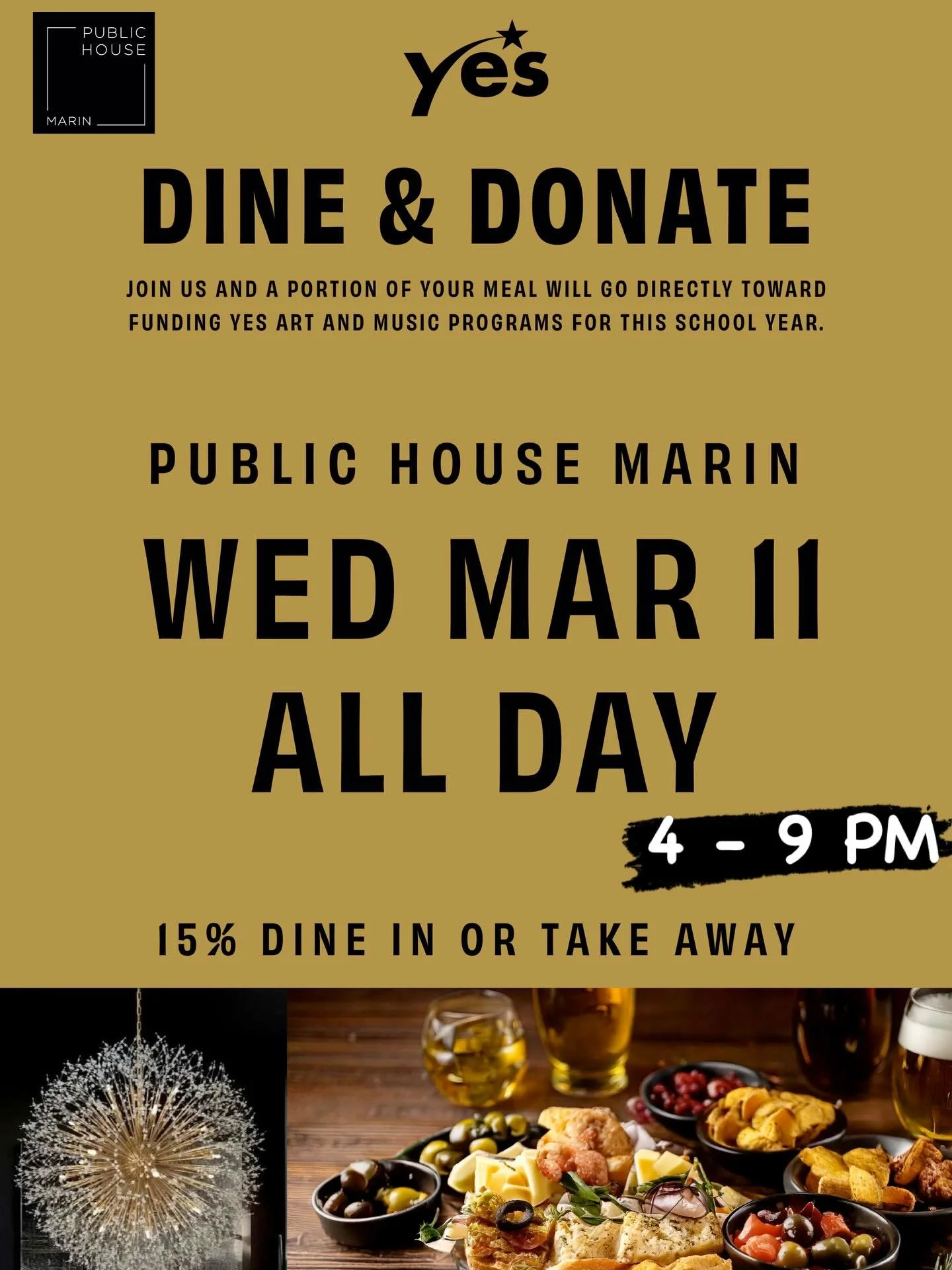 ✨ Dine, Donate &amp; Do Good ✨

Join us at The Public House on Wednesday, March 11 as we partner with the Yes Foundation for a special Dine &amp; Donate day!

We&rsquo;re beyond excited to gather with our beautiful community, share great food, and su