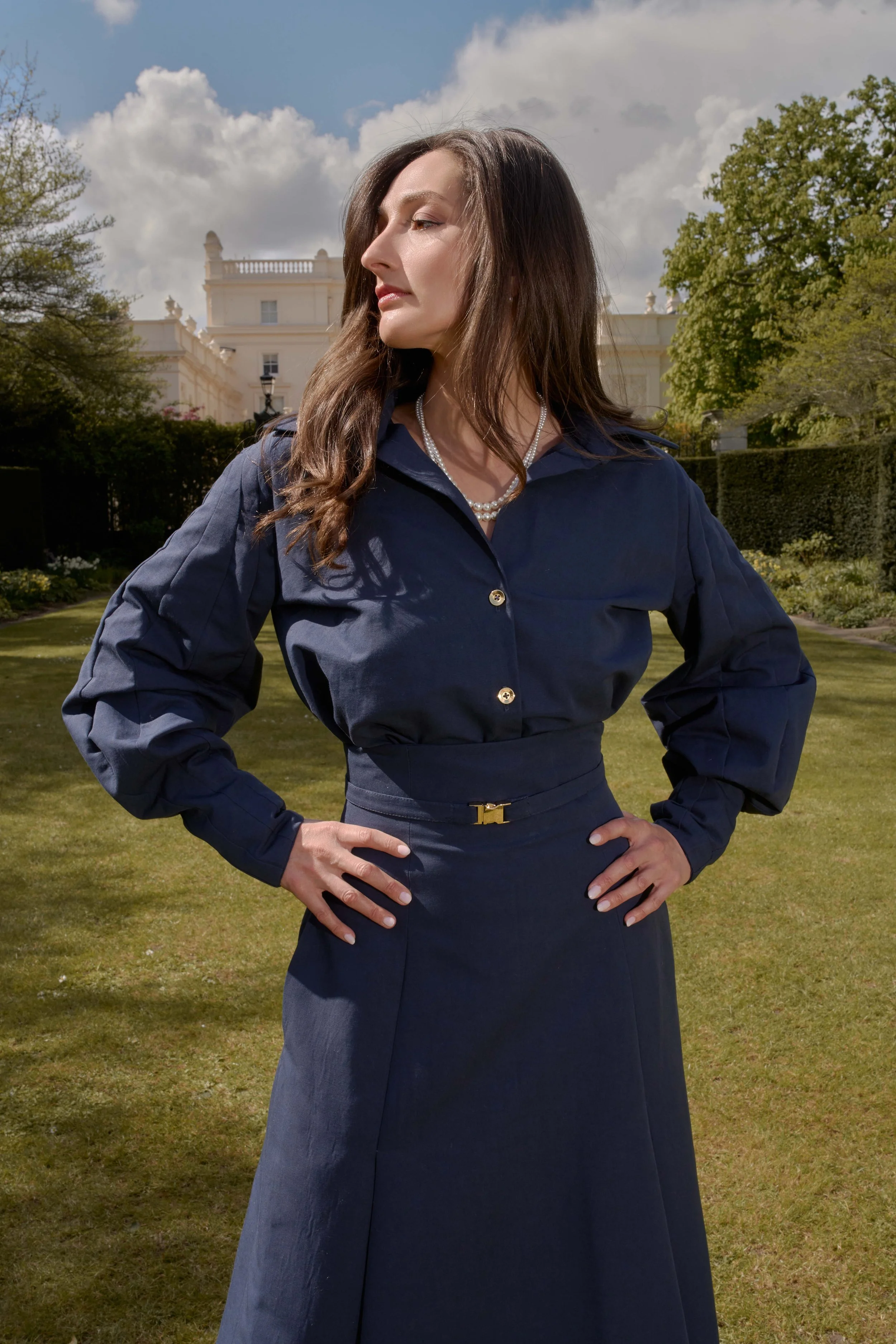 Lily Navy Blue Button-Up Shirt
