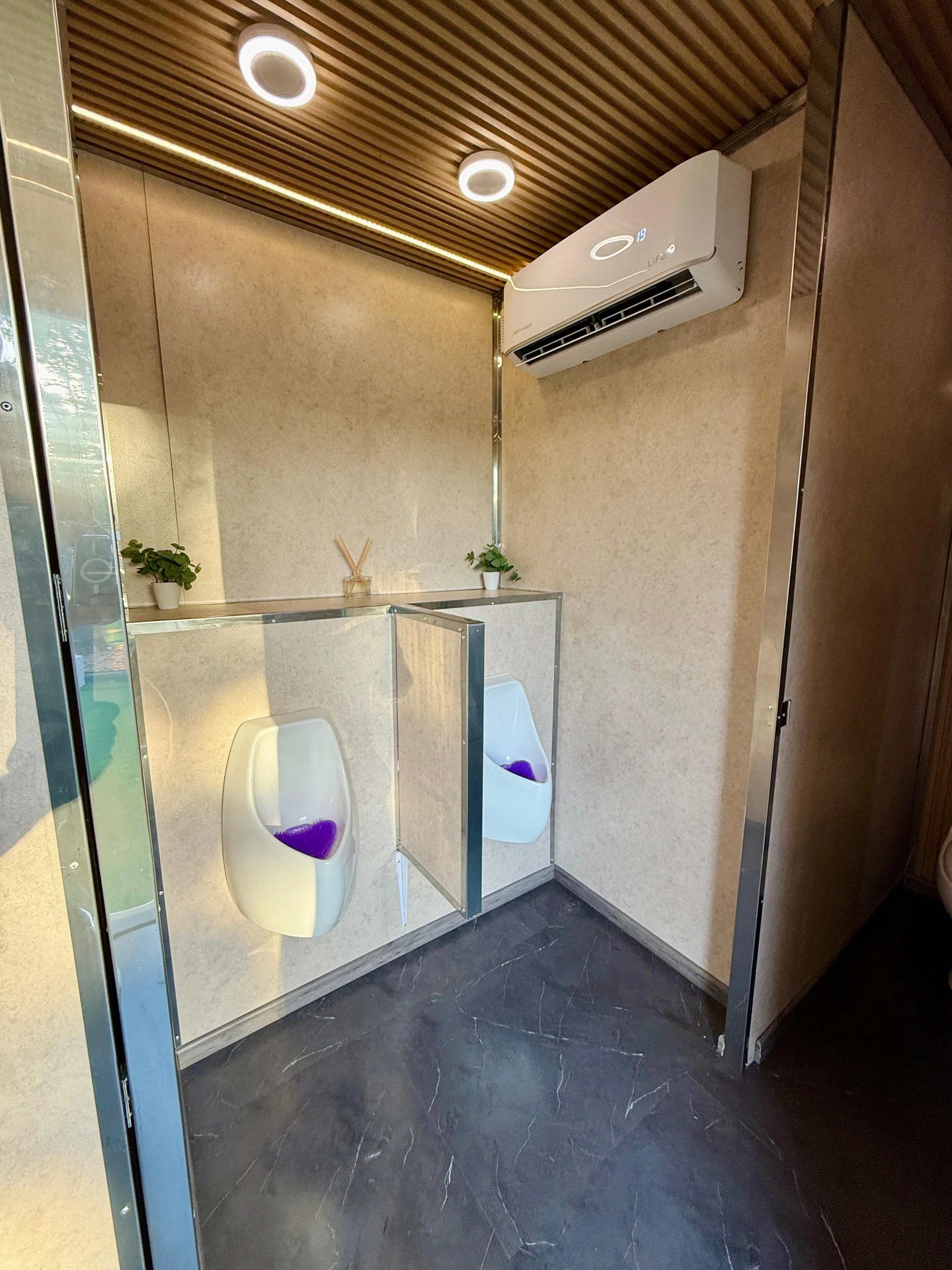 luxury portable bathroom trailer rental urinals