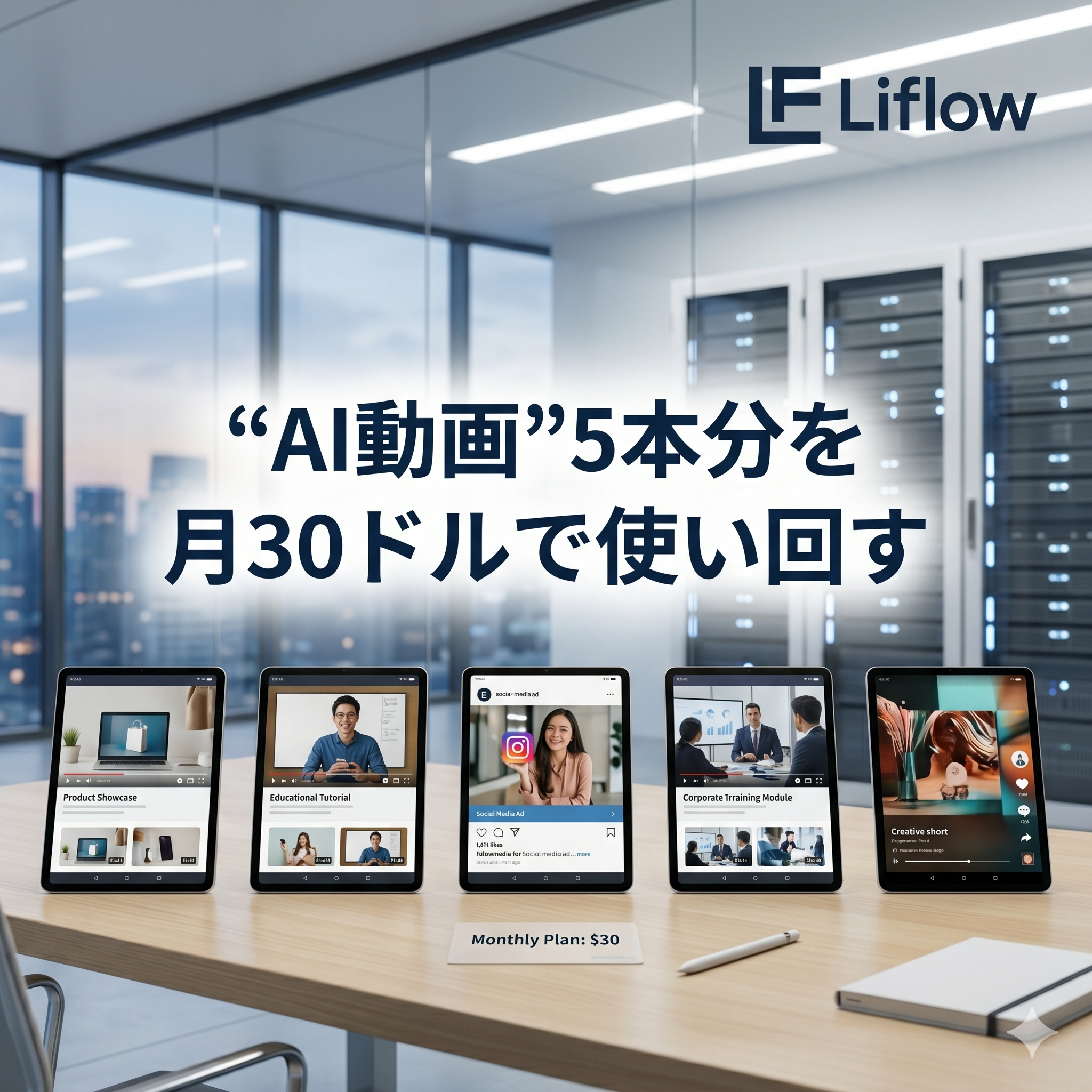 "AI動画"5本分を月30ドルで使い回す