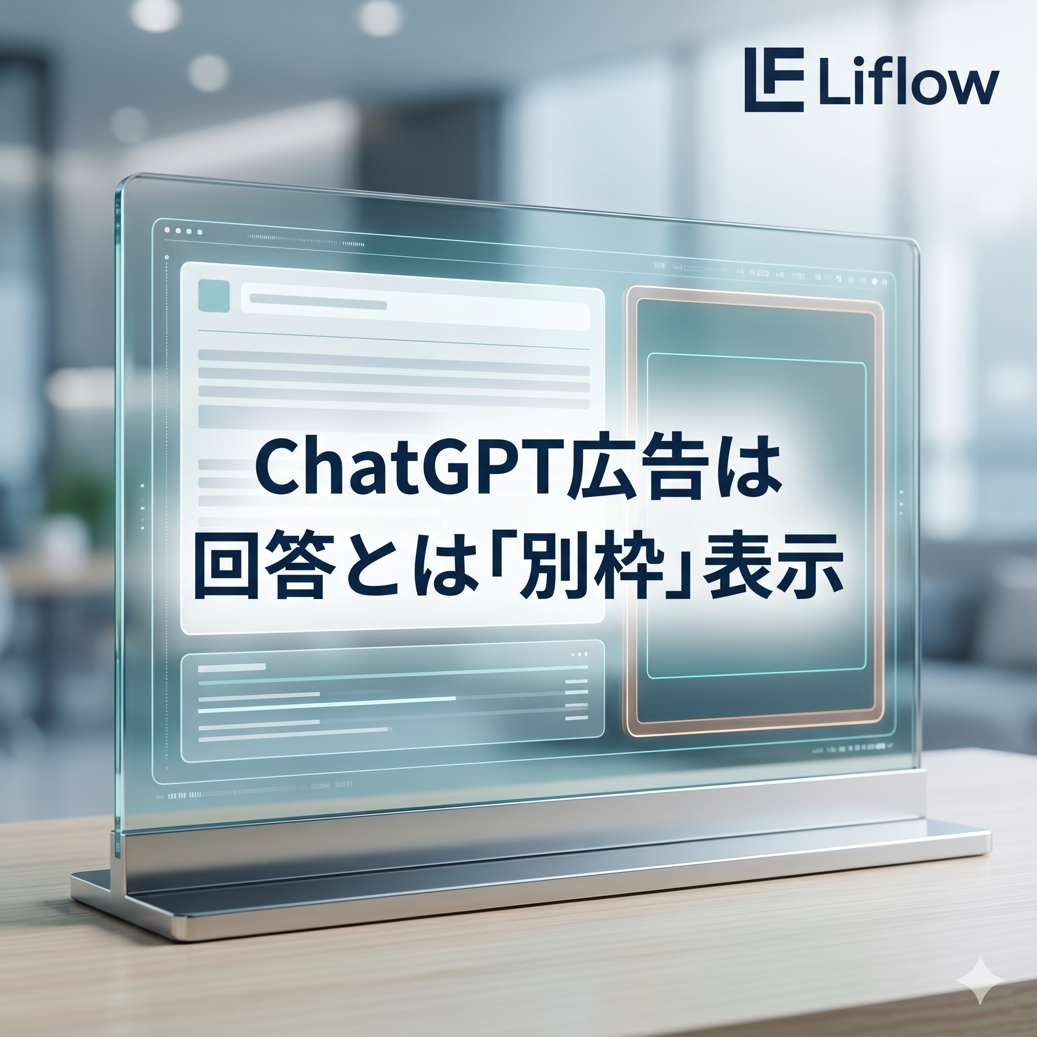 ChatGPT広告は回答とは「別枠」表示
