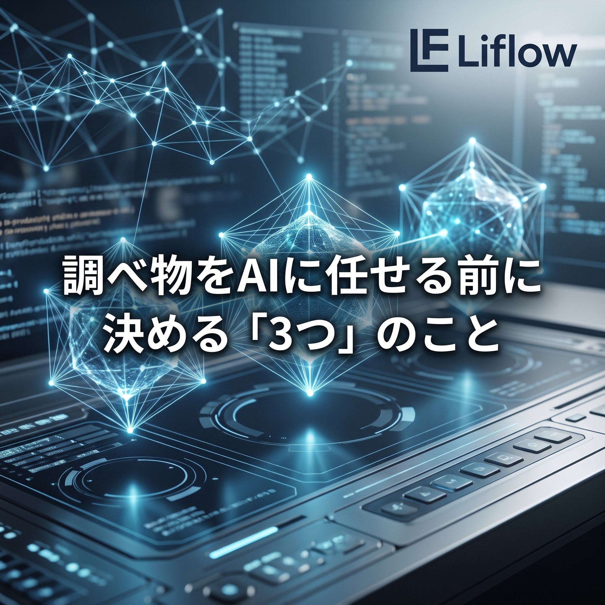 調べ物をAIに任せる前に決める「3つ」のこと