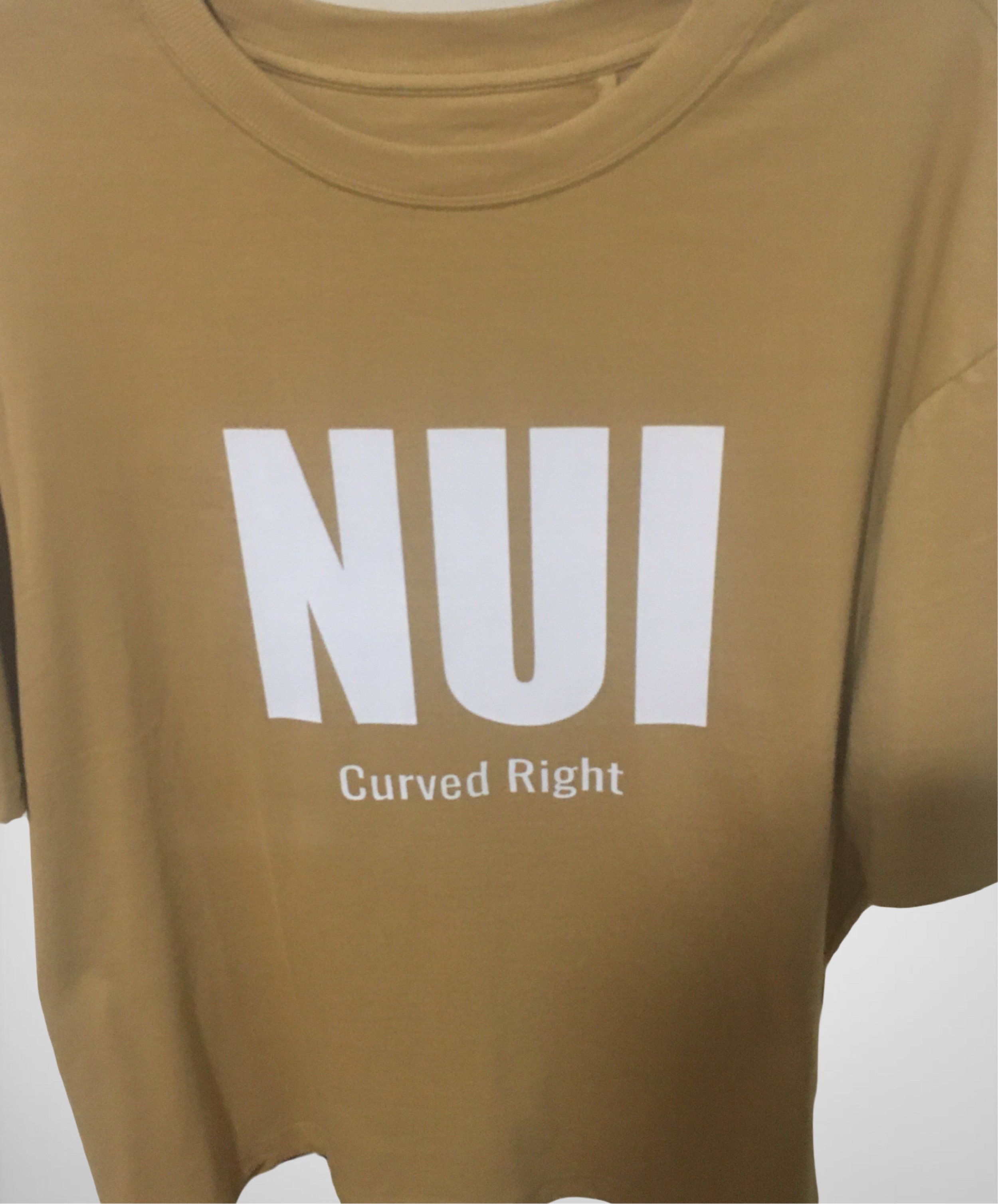 NUI Rua T-Shirt, Beige, White Writing