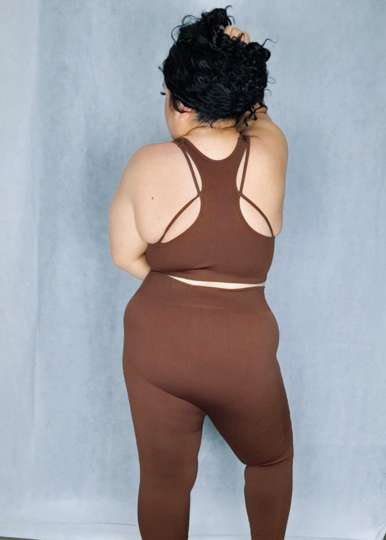 NUI Tahi Cross Active Bra Brown-Parauri