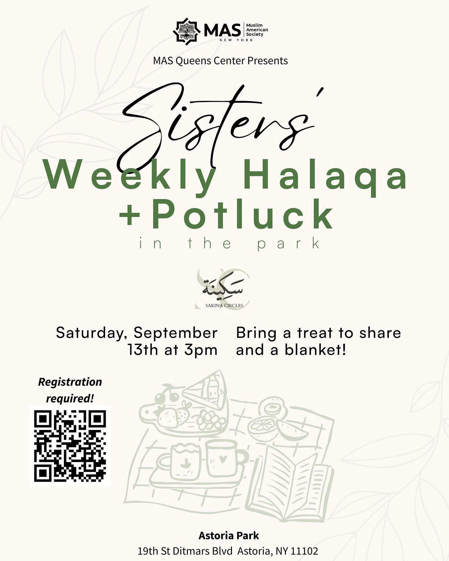 🌸 Come join us for a fun sisters&rsquo; summer outing before the end of summer! 🌸

🕒 3 PM
📍 Astoria Park
🗓️ Saturday Sep. 13th

🧺 Bring a cute picnic blanket and a treat to share!