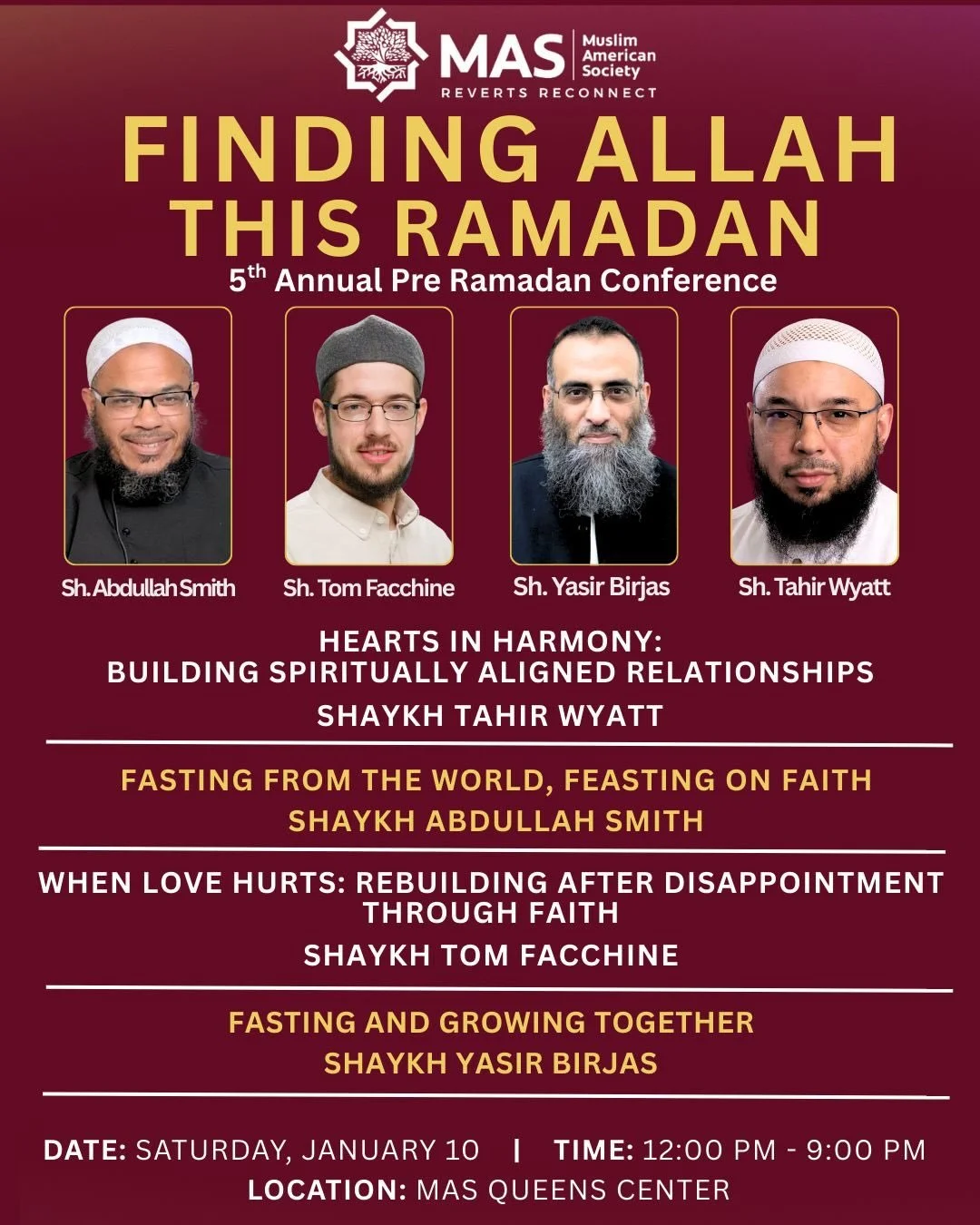 ALMOST SOLD OUT!!🔥 Grab your tickets NOW

Reverts Reconnect&rsquo;s 5th Annual Pre-Ramadan Conference is here! 🌙 Register before it&rsquo;s too late:💥! 
𝐑𝐞𝐠𝐢𝐬𝐭𝐞𝐫 𝐧𝐨𝐰:bit.ly/FindingAllah26