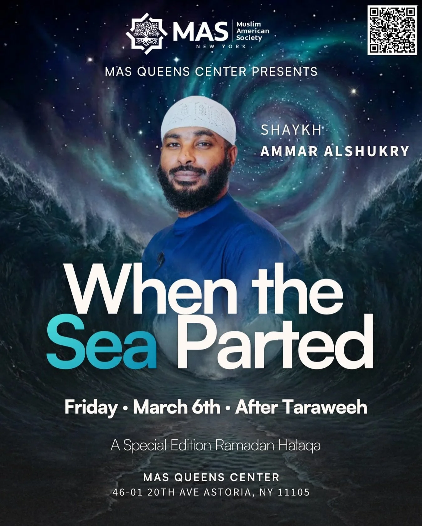 When the sea parted&hellip;
It wasn&rsquo;t just a miracle.
It was a moment of absolute trust in Allah.

Join us as we reflect on one of the most powerful moments in history &mdash; the night the sea parted.

🎤 Shaykh Ammar AlShukry
🗓 Friday, March