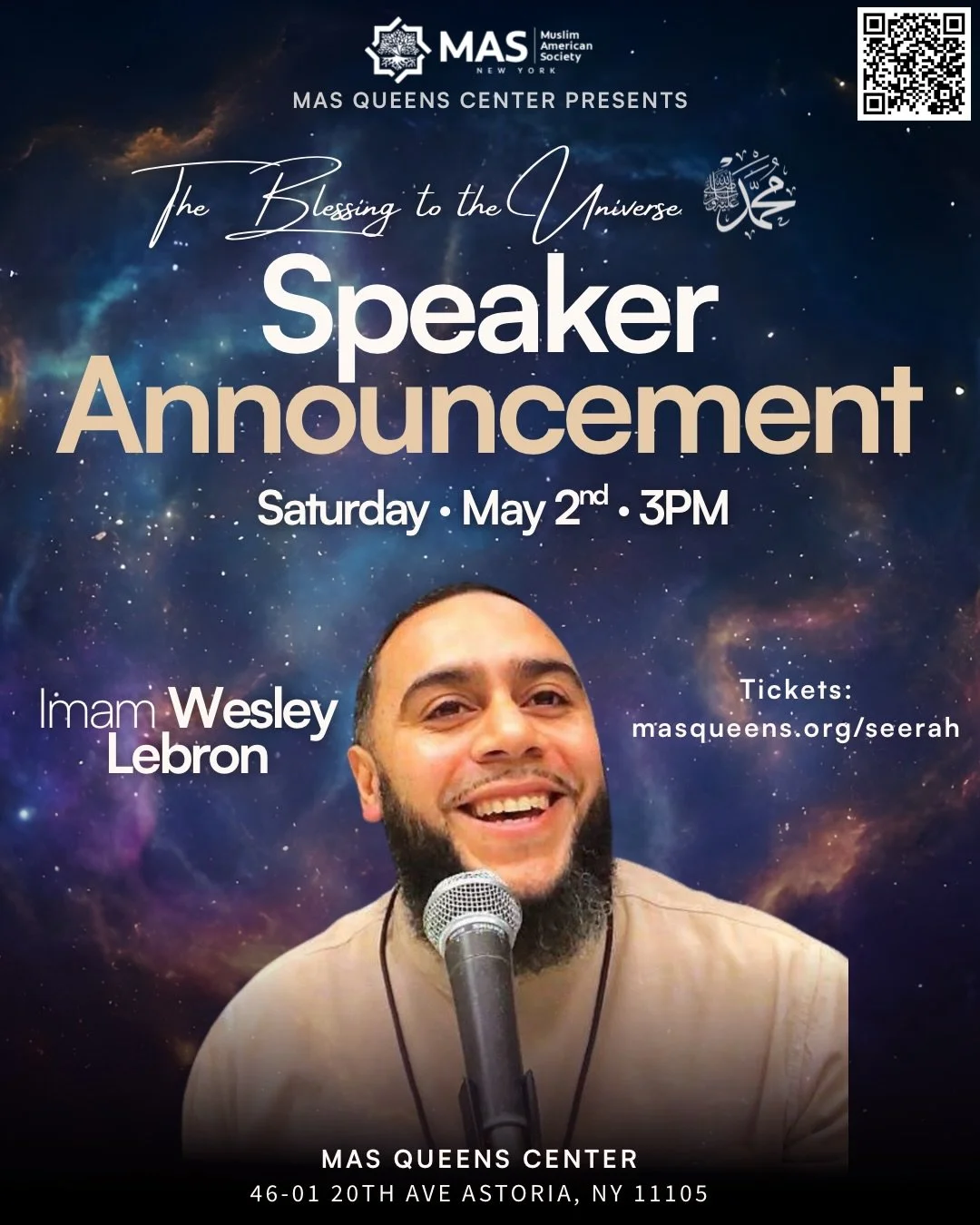 We&rsquo;re honored to welcome Imam Wesley Lebron to The Blessing to the Universe Conference 🌙

A voice that has guided countless hearts, uplifted new Muslims, and built bridges in our community &mdash; you don&rsquo;t want to miss this.

🗓 Saturda