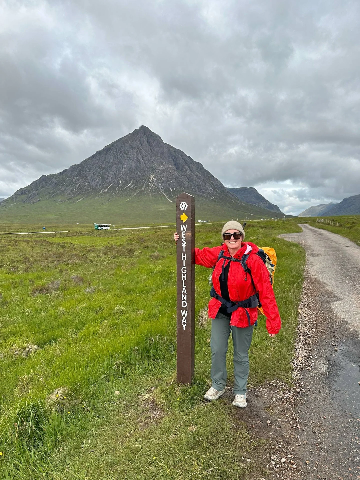 Day 7 &ndash; Fist Bumps, Skyfall, and Midgee Bites

Packed up the tent bright and early, then wandered into Kings House Inn for breakfast. Liam&mdash;our waiter from last night&mdash;spotted us and asked how our tent sleep was.

Lisa, hair slightly 