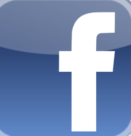 Facebook logo with white lowercase 'f' on a blue gradient background