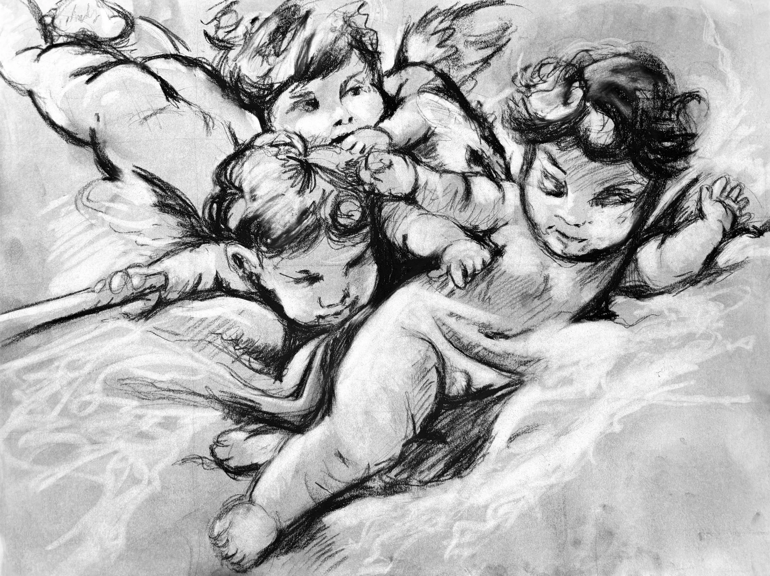 cherubs | charcoal, 2025