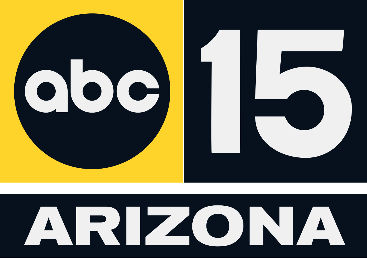 Black, yellow, and white logo of ABC 15 Arizona