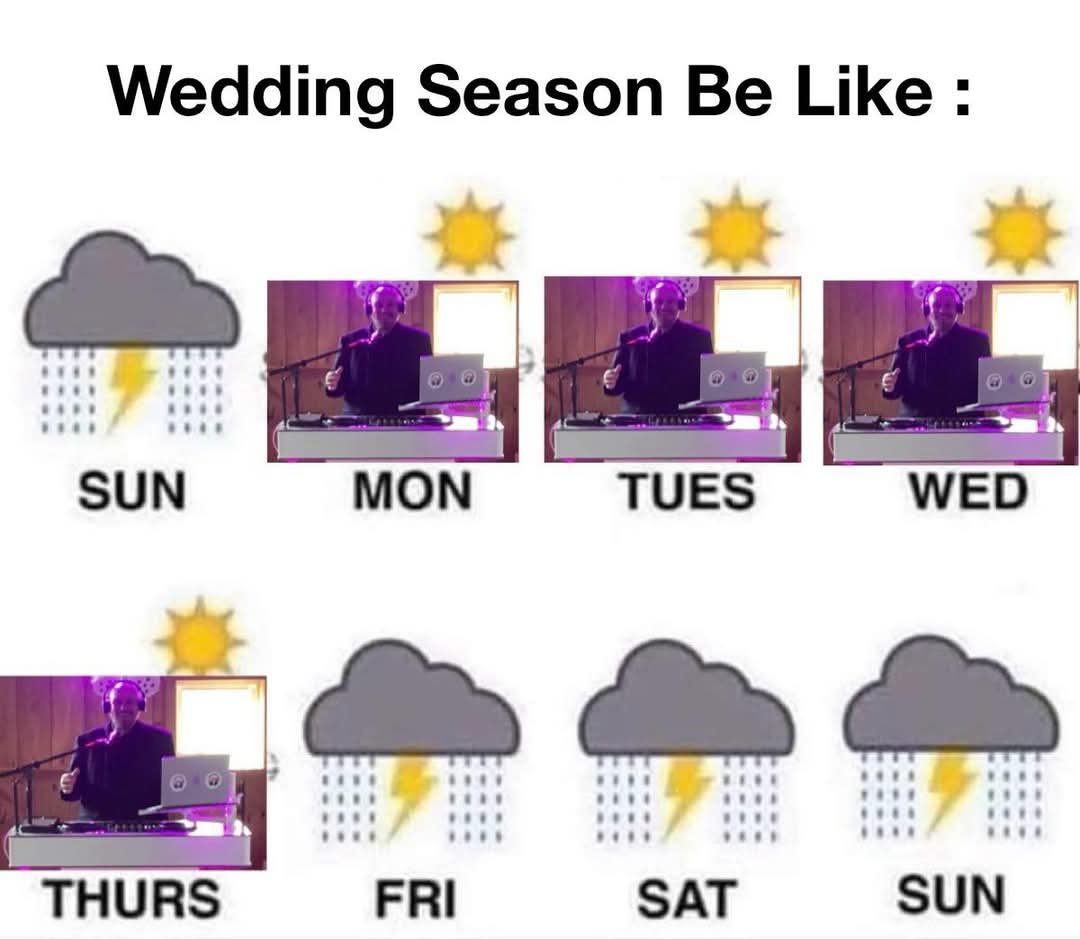It's supposed to be good luck if it rains on your wedding day. We're not sure where that started, but we do know we can plan for every eventuality. Make sure you and your vendors know the game plan for when things don't go quite as planned.

#eventdj
