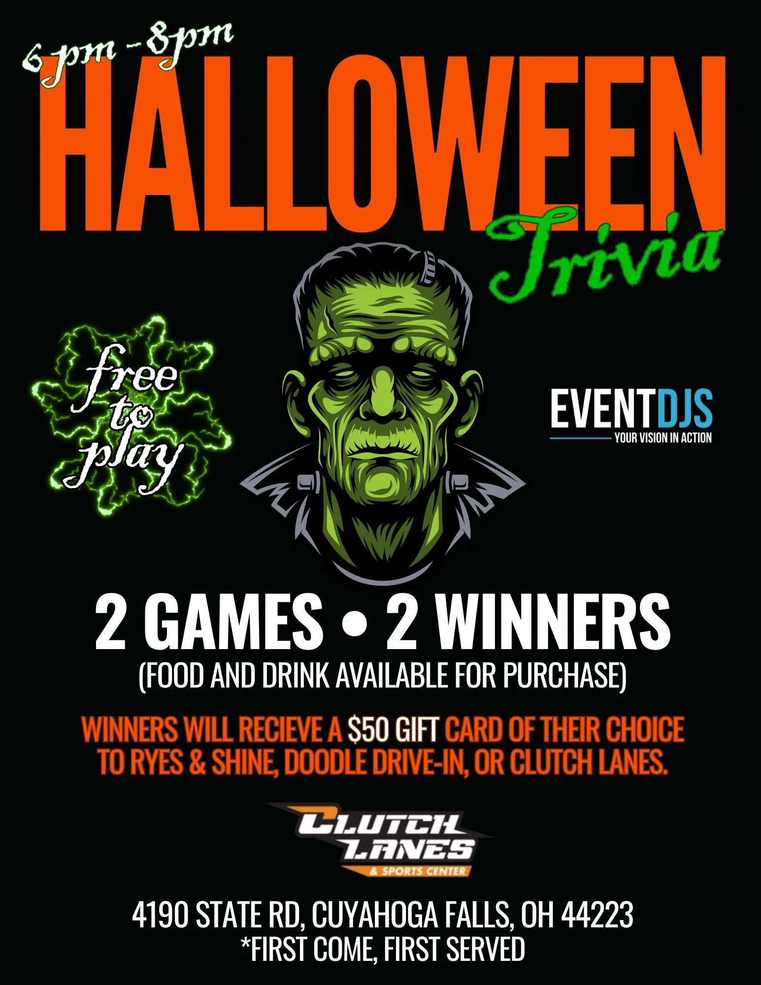 Come join us this Friday at @clutchlanes_sportscenter  for some monstrously fun Halloween Trivia!

#eventdjsservice #eventdjs #ohiodjs #Halloween #trivia #trivianight #halloweentrivia