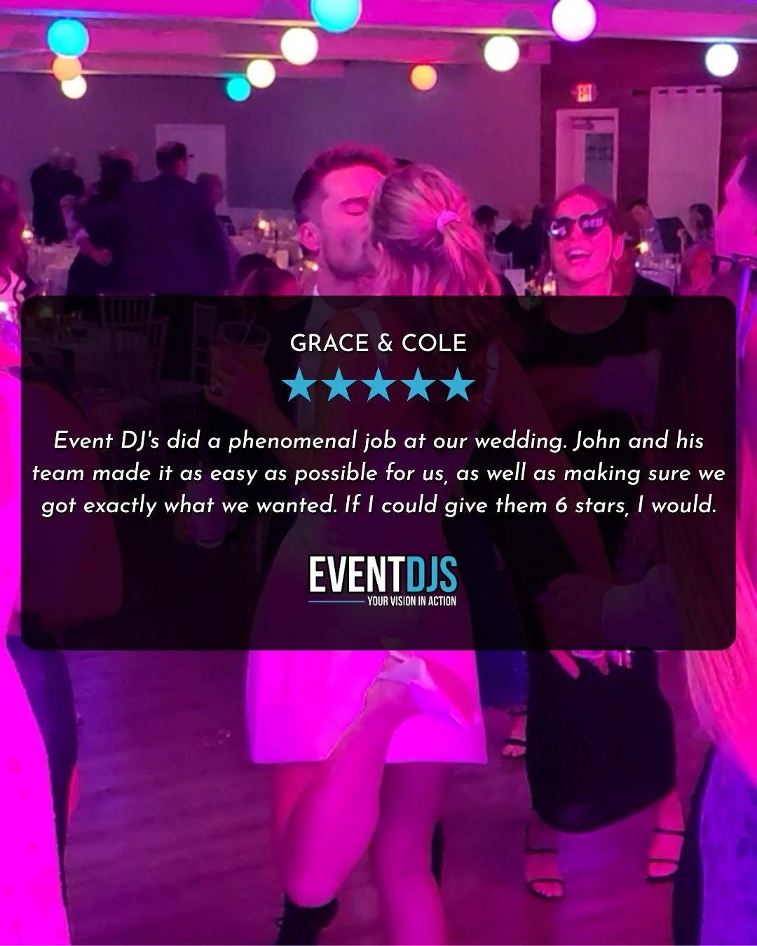 ⭐⭐⭐⭐⭐

Thank you for the kind words! Your vision was full of so much love and energy, and it was an honor to be a part of it!

#eventdjsservice #eventdjs #ohiodj #weddingdj #weddingmoments #5starreview