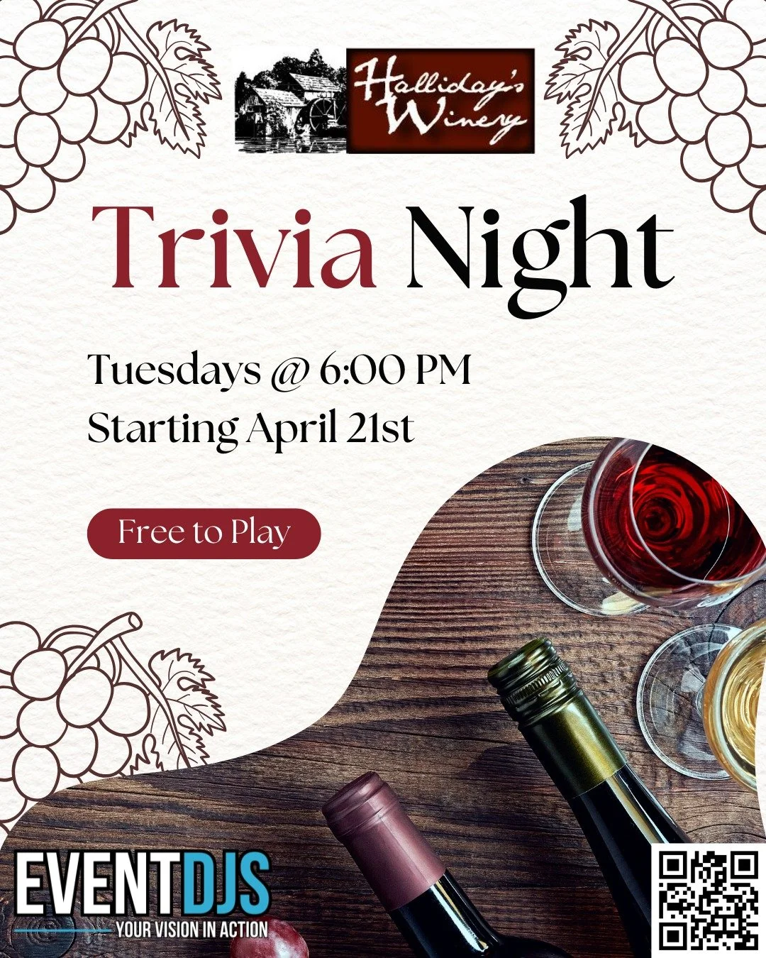 Coming soon to @hallidayswinery !

#eventdjsservice #eventdjs #ohiodjs #hallidayswinery #trivianight