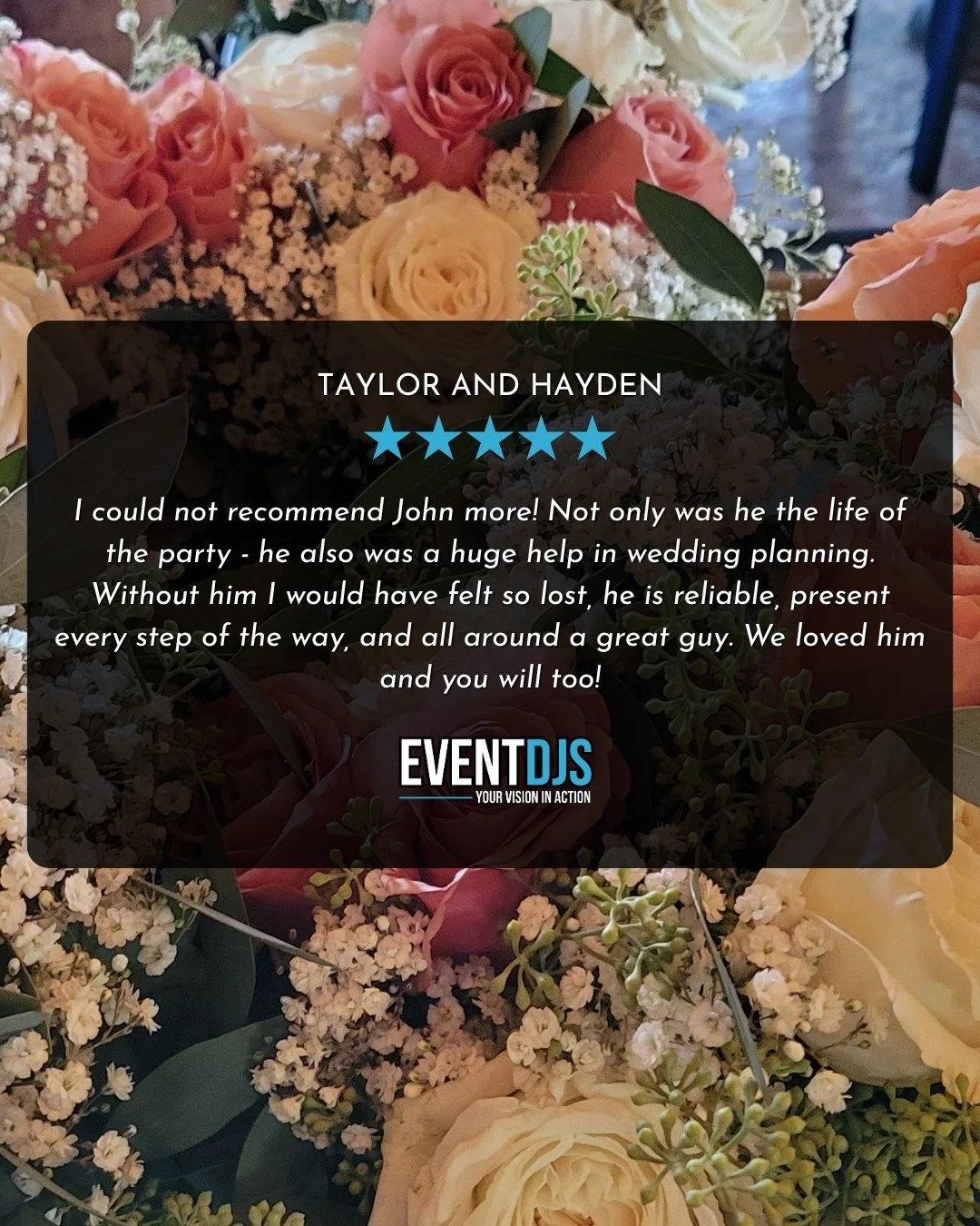 ⭐⭐⭐⭐⭐

Reading reviews like this reminds us exactly why we love what we do! Planning a wedding is no small feat, and we are so incredibly happy that we could be there to help guide you and take away that "lost" feeling.

From locking down t