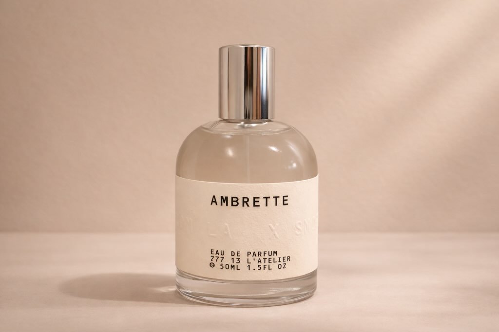 AMBRETTE 

FROM LA  X SMITH

777  13  L&rsquo; ATILIER EAU DE PARFUM 
 

A MODERN SKIN FRAGRANCE BUILT AROUND CLEAN MUSKS AND A SUBTLE METALLIC-MINERAL TENSION. QUIET, INTIMATE, AND ADDICTIVE, THIS SCENT IS DESIGNED TO MERGE WITH THE WEARER RATHER TH