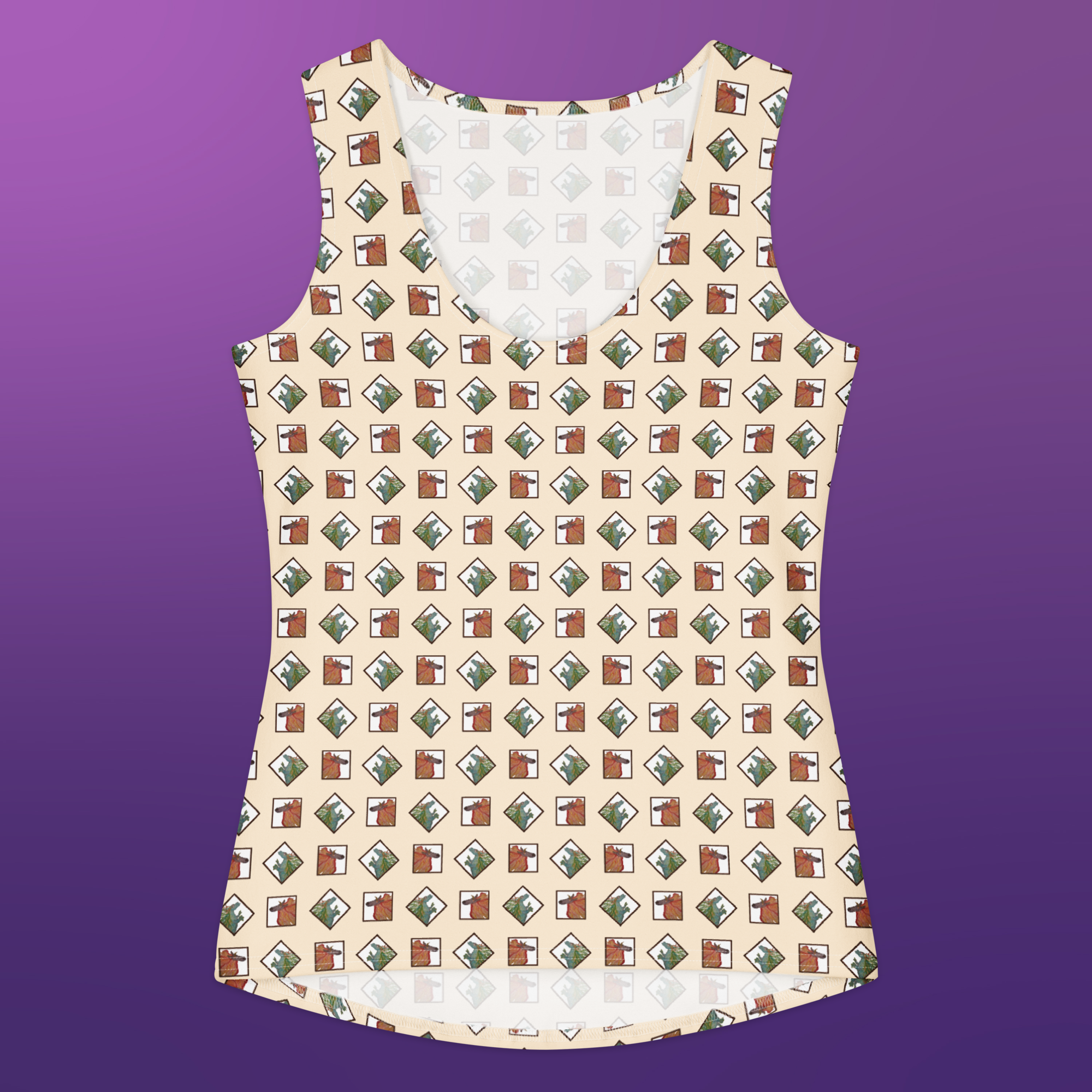 Orange Pastel Elemental Monsters cotton tank top