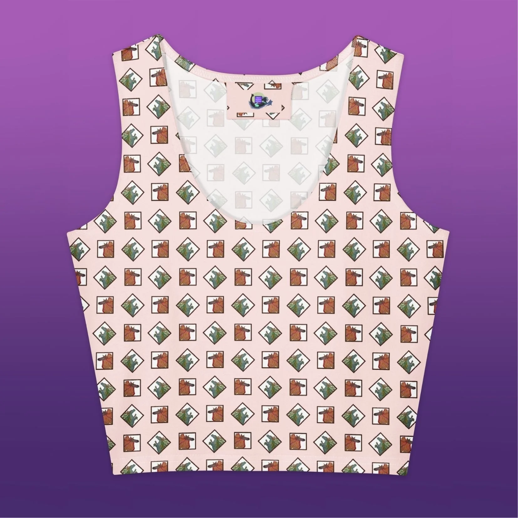 Pink Pastel Elemental Monsters Cotton crop top