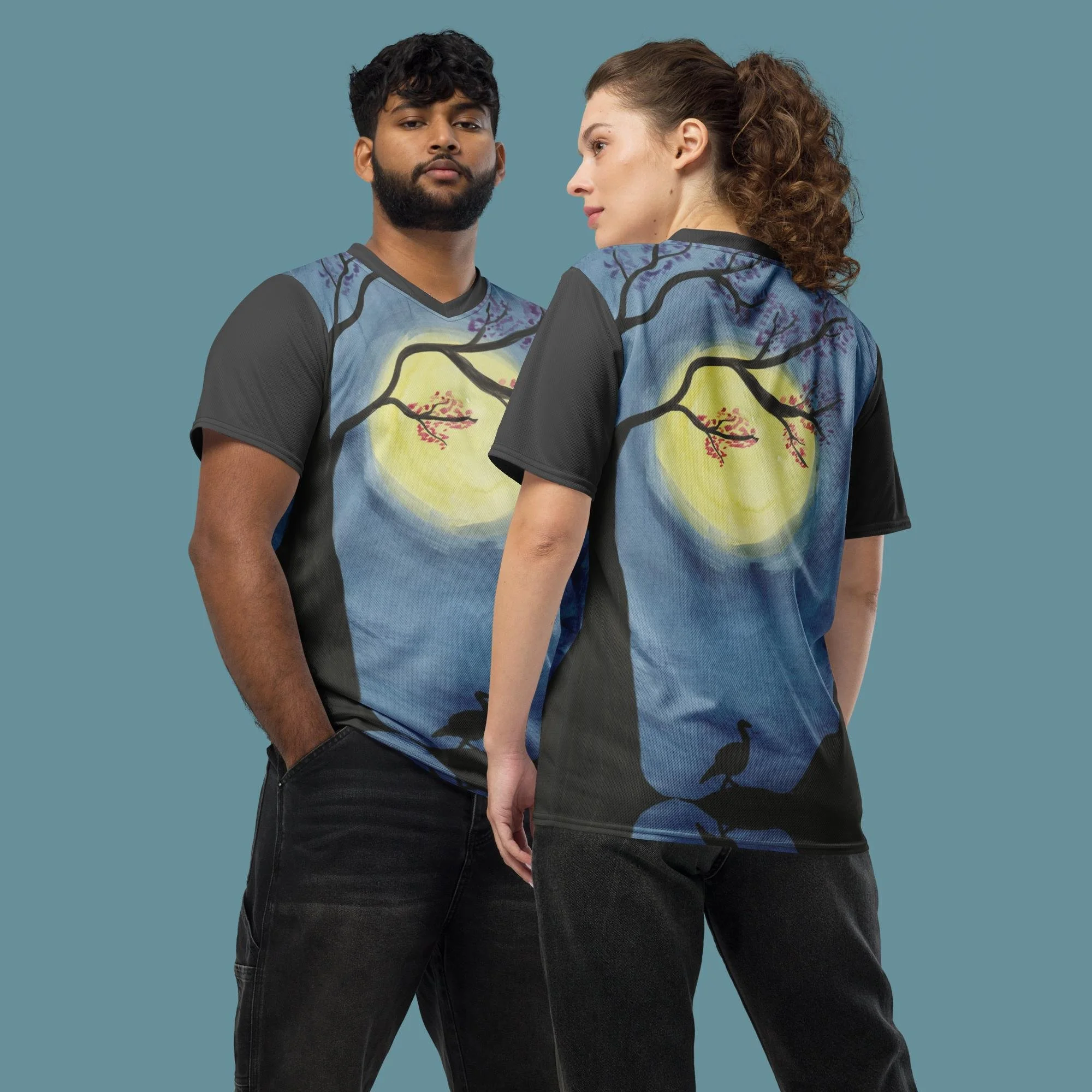 Moonlight Duck Recycled unisex sports jersey
