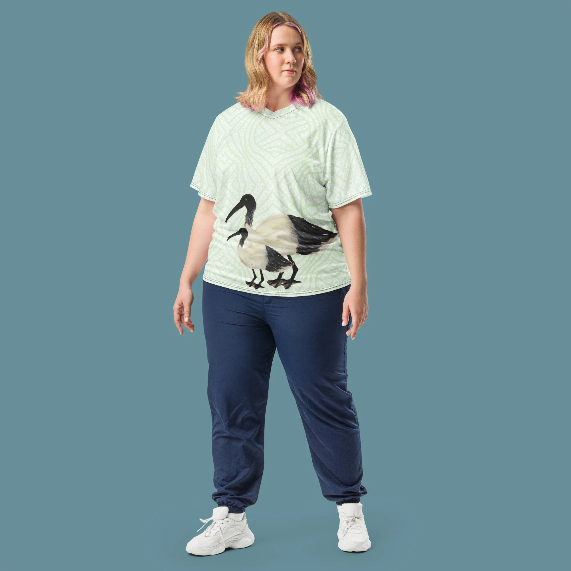 Green Bin Chicken (Ibis) Recycled unisex sports jersey