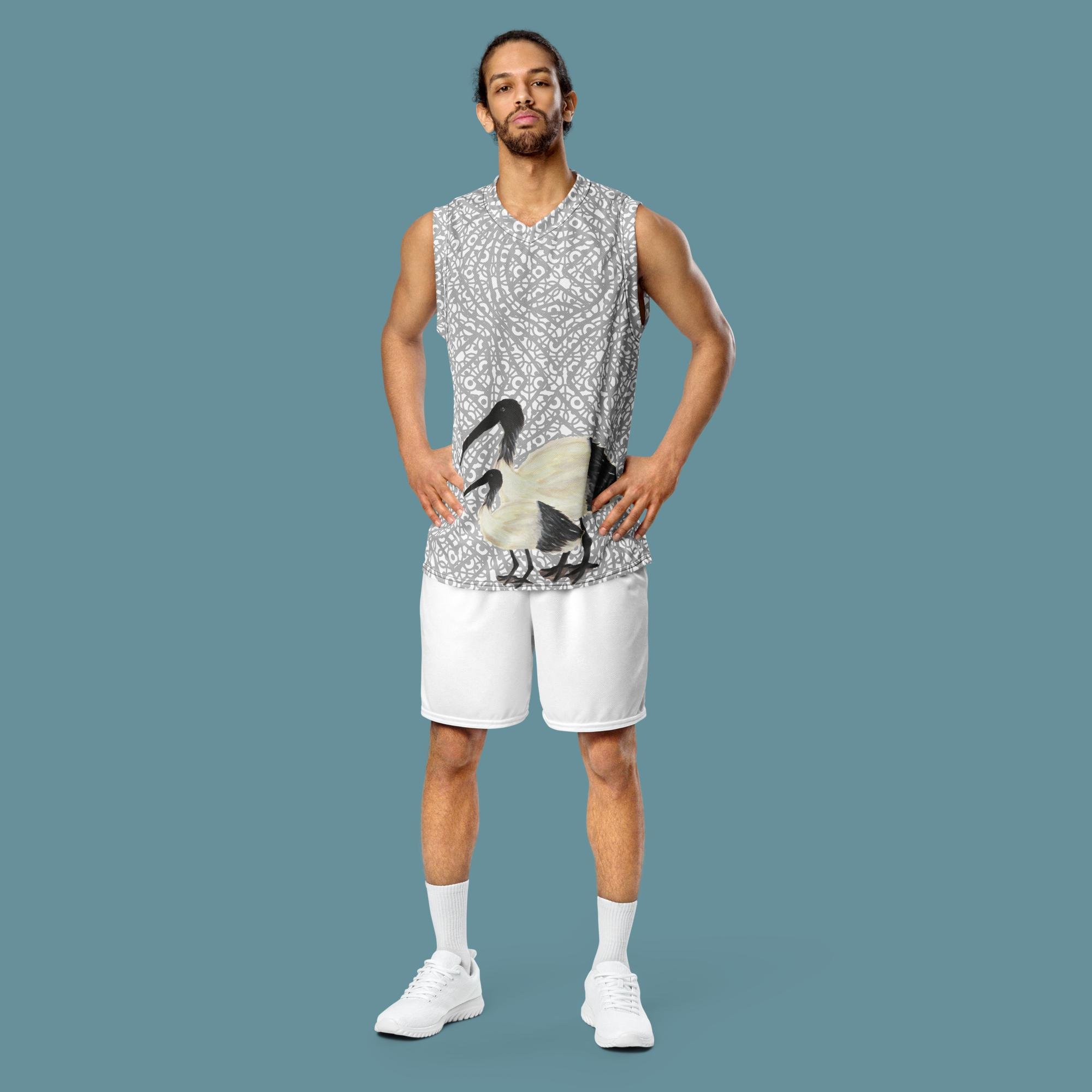 Grey Bin Chicken (Ibis) Recycled unisex basketball jersey